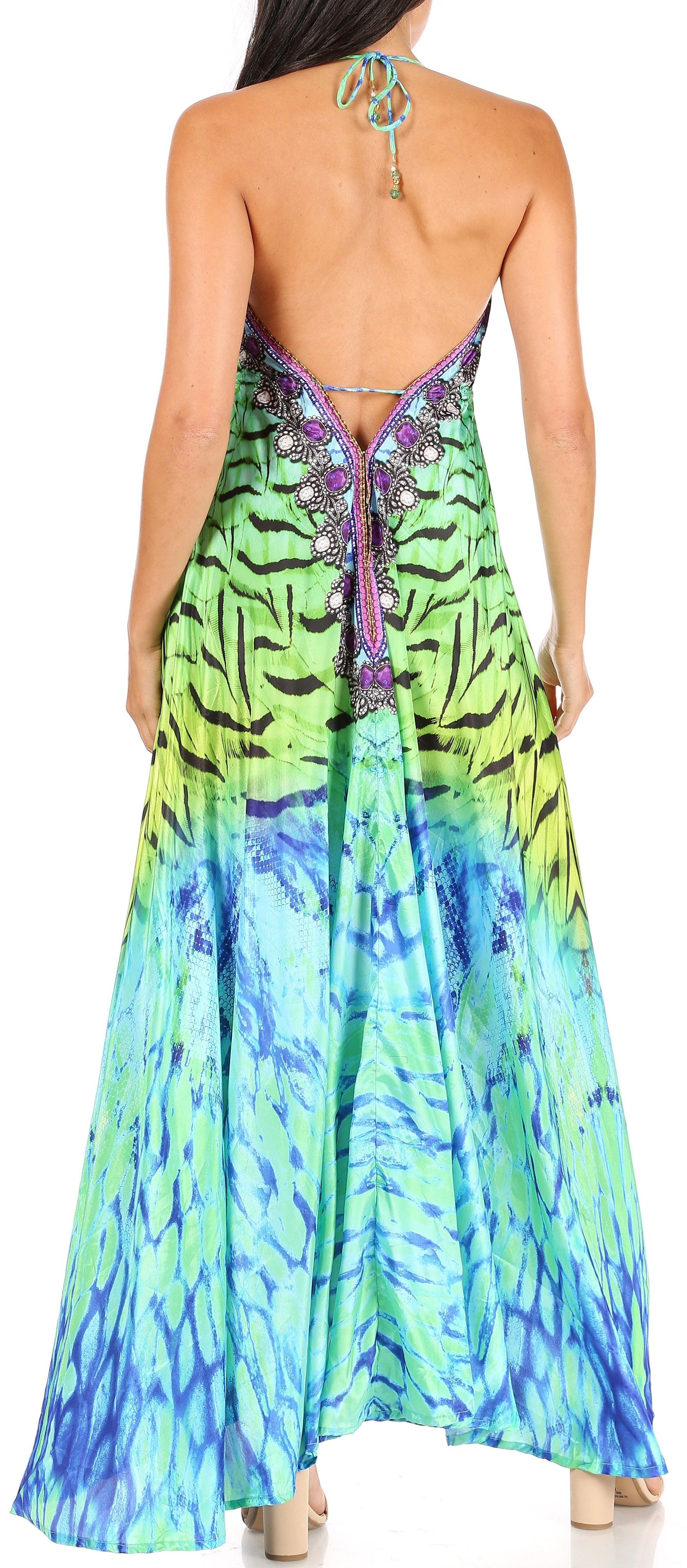 Sakkas Lizi Womens Maxi High-low Halter Handkerchief Long Dress Beach Party - Concordia Style Boutique