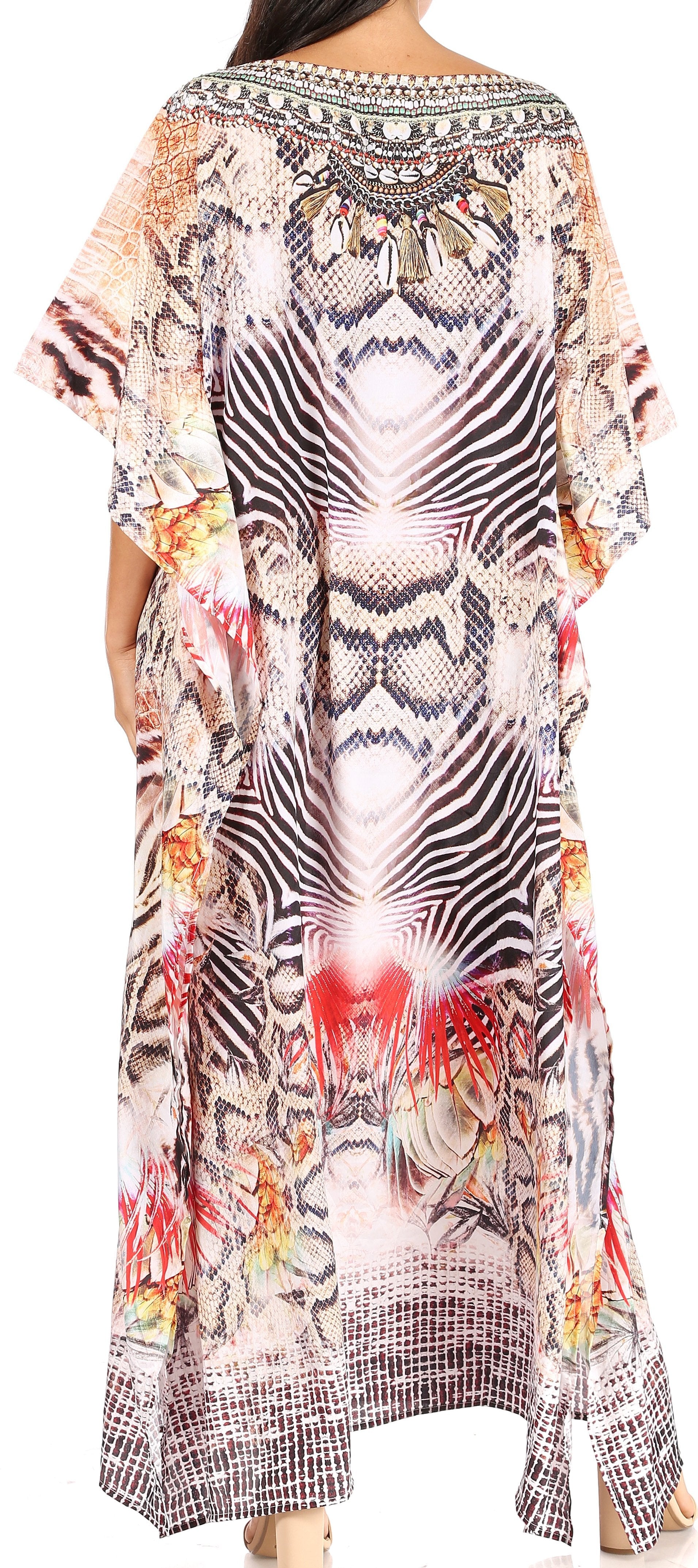 Sakkas Jabari Women's Maxi Short Sleeve Long Beach Kaftan Dress Boho Loose Gown - Premium dresses from Sakkas Store - Just $54.99! Shop now at Concordia Style Boutique