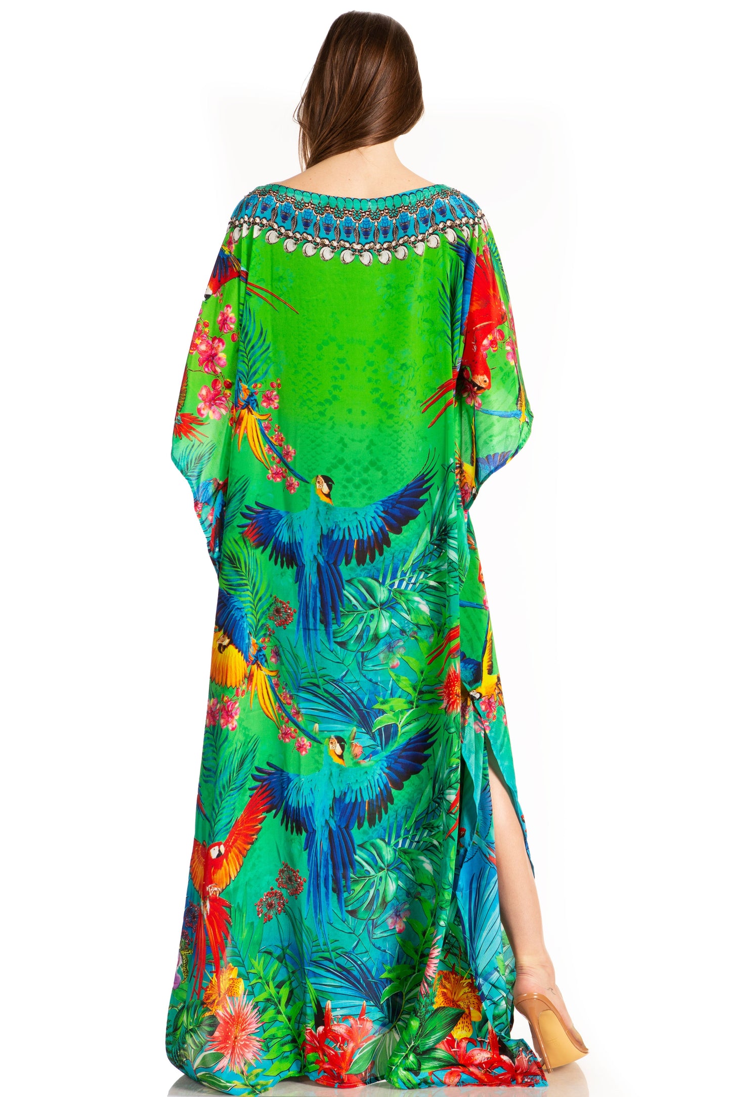 Sakkas Jabari Women's Maxi Short Sleeve Long Beach Kaftan Dress Boho Loose Gown - Concordia Style Boutique