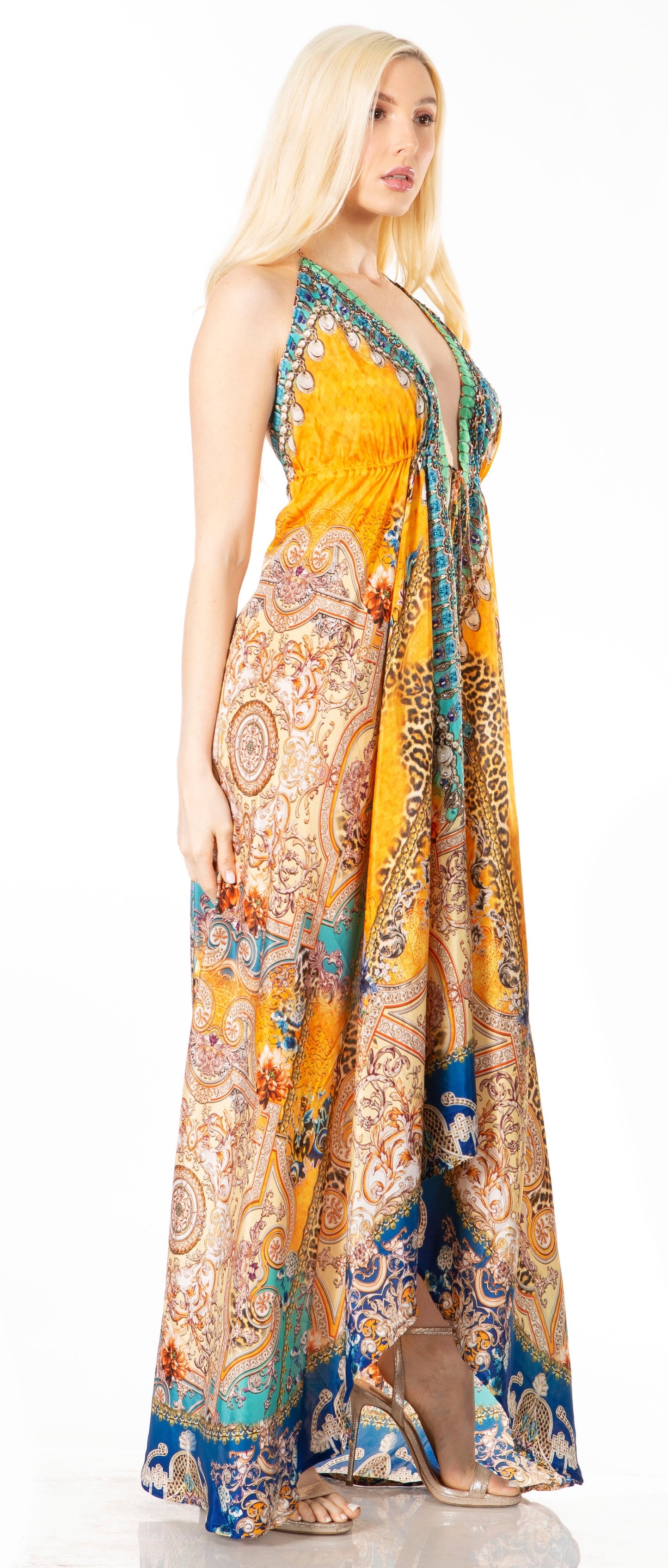 Sakkas Lizi 2 Women's High-Low Halter Maxi Dress for Beach and Vacation Parties - Concordia Style Boutique