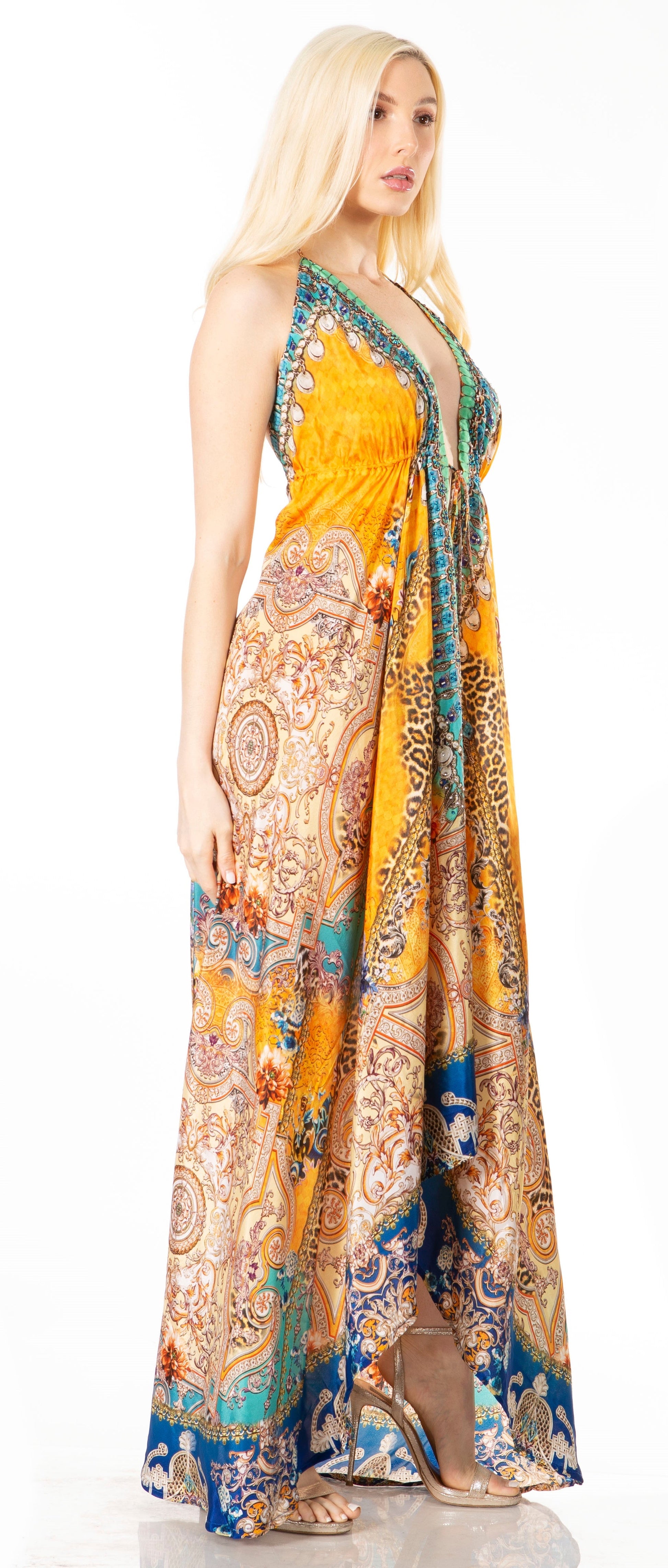 Sakkas Lizi 2 Women's High-Low Halter Maxi Dress for Beach and Vacation Parties - Concordia Style Boutique