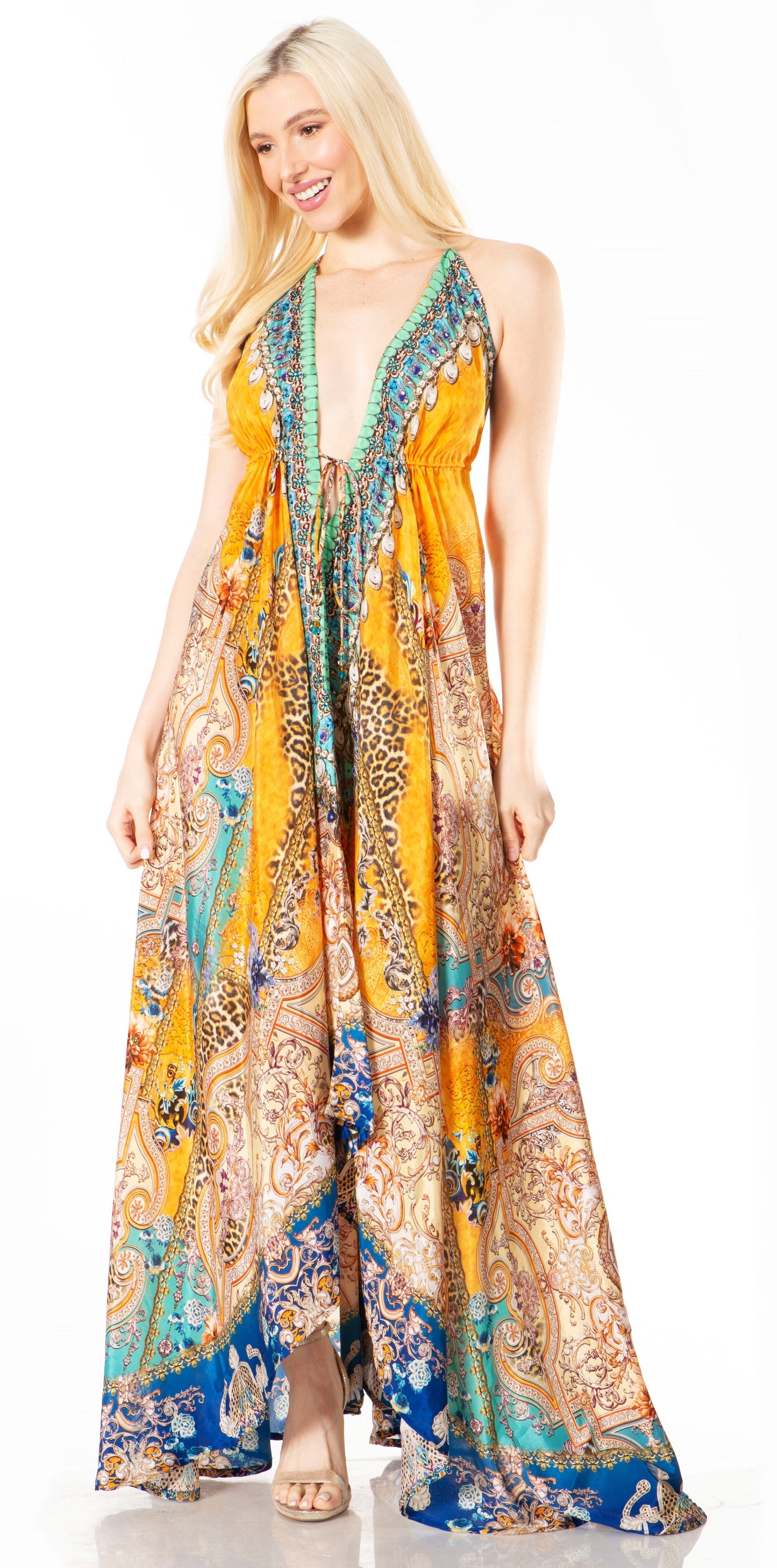 Sakkas Lizi 2 Women's High-Low Halter Maxi Dress for Beach and Vacation Parties - Concordia Style Boutique