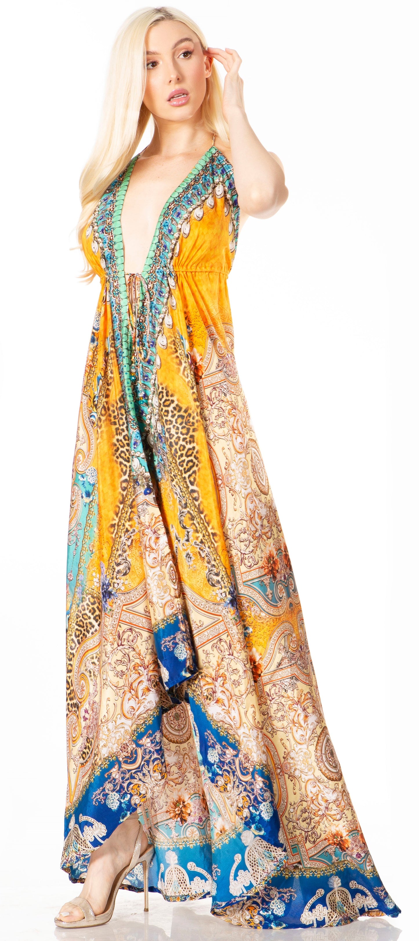 Sakkas Lizi 2 Women's High-Low Halter Maxi Dress for Beach and Vacation Parties - Concordia Style Boutique