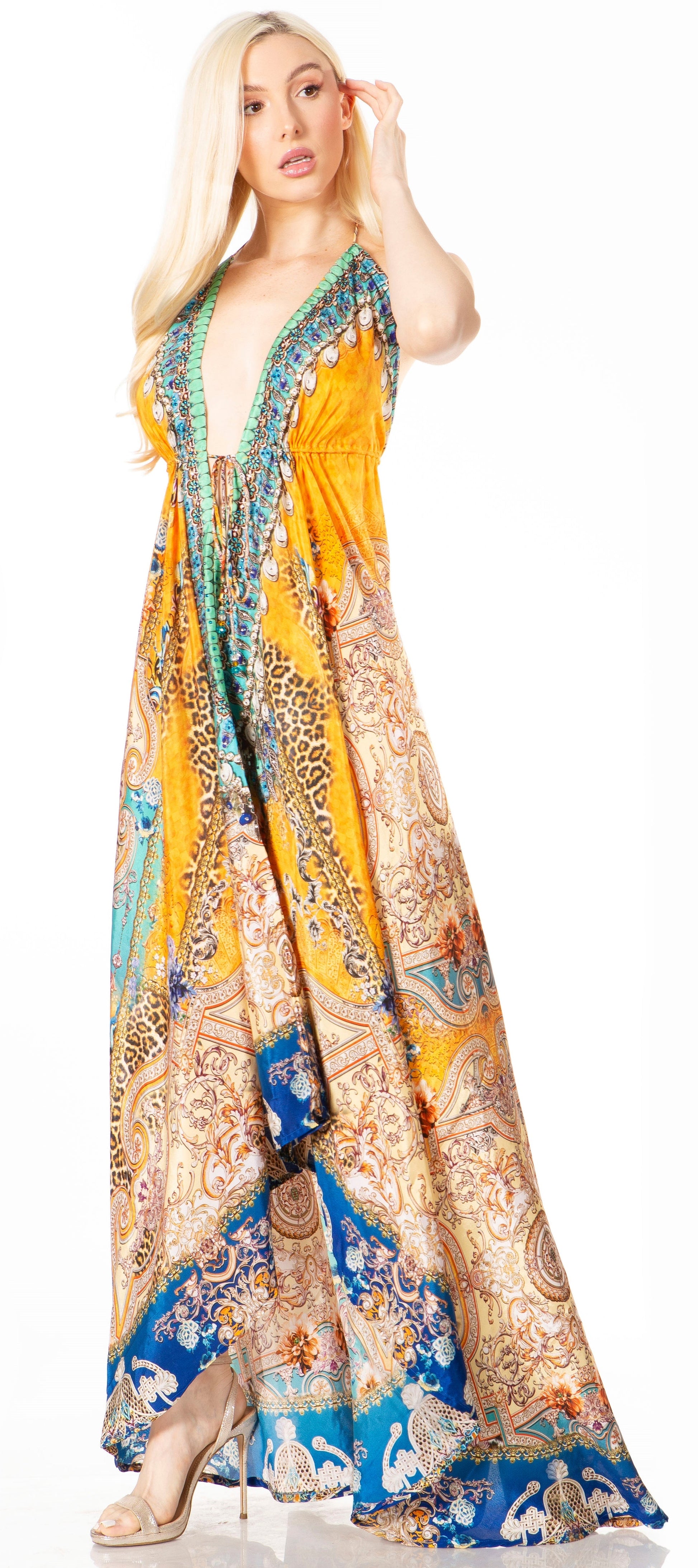 Sakkas Lizi 2 Women's High-Low Halter Maxi Dress for Beach and Vacation Parties - Concordia Style Boutique
