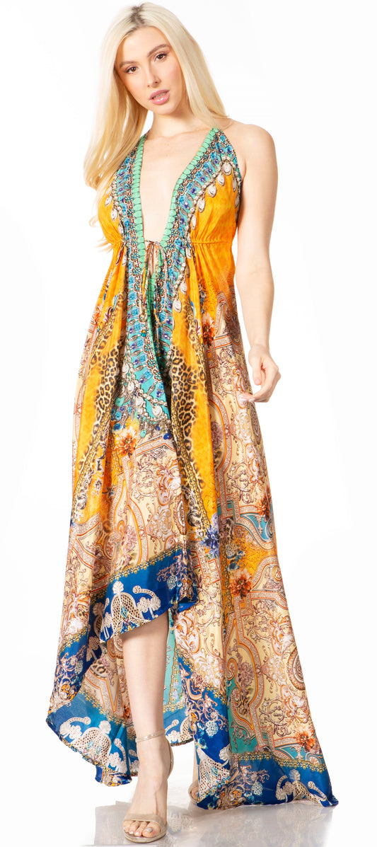 Sakkas Lizi 2 Women's High-Low Halter Maxi Dress for Beach and Vacation Parties - Concordia Style Boutique