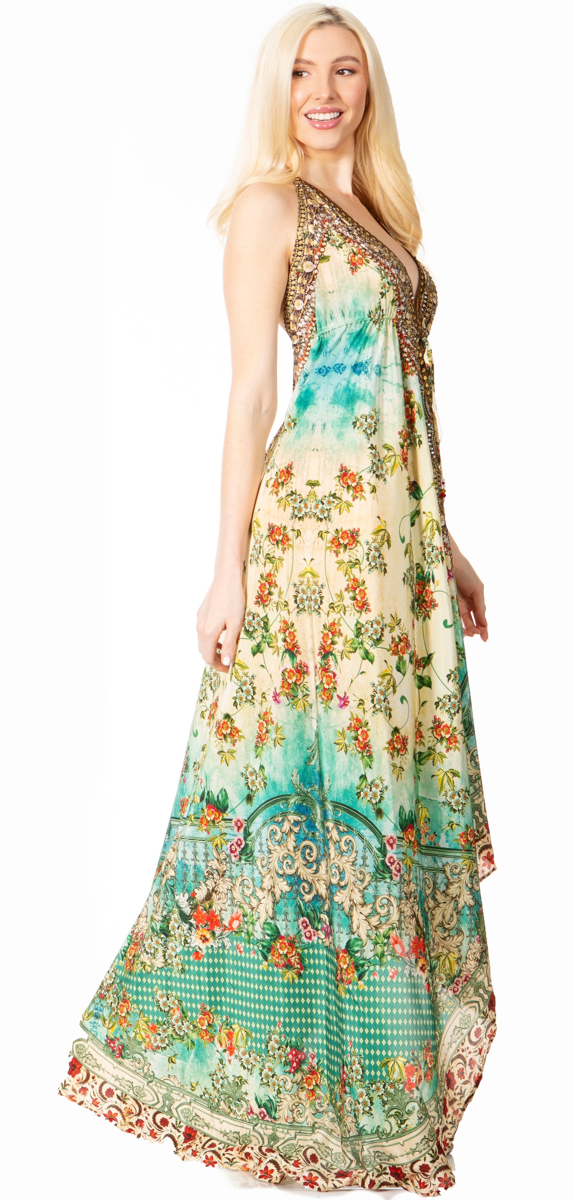 Sakkas Lizi 2 Women's High-Low Halter Maxi Dress for Beach and Vacation Parties - Concordia Style Boutique