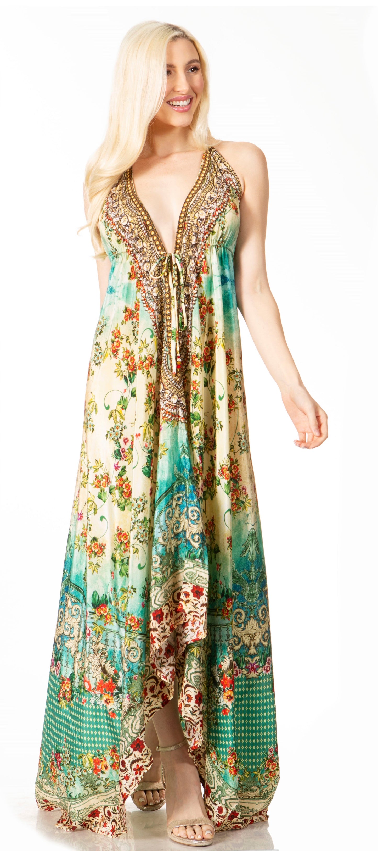Sakkas Lizi 2 Women's High-Low Halter Maxi Dress for Beach and Vacation Parties - Concordia Style Boutique