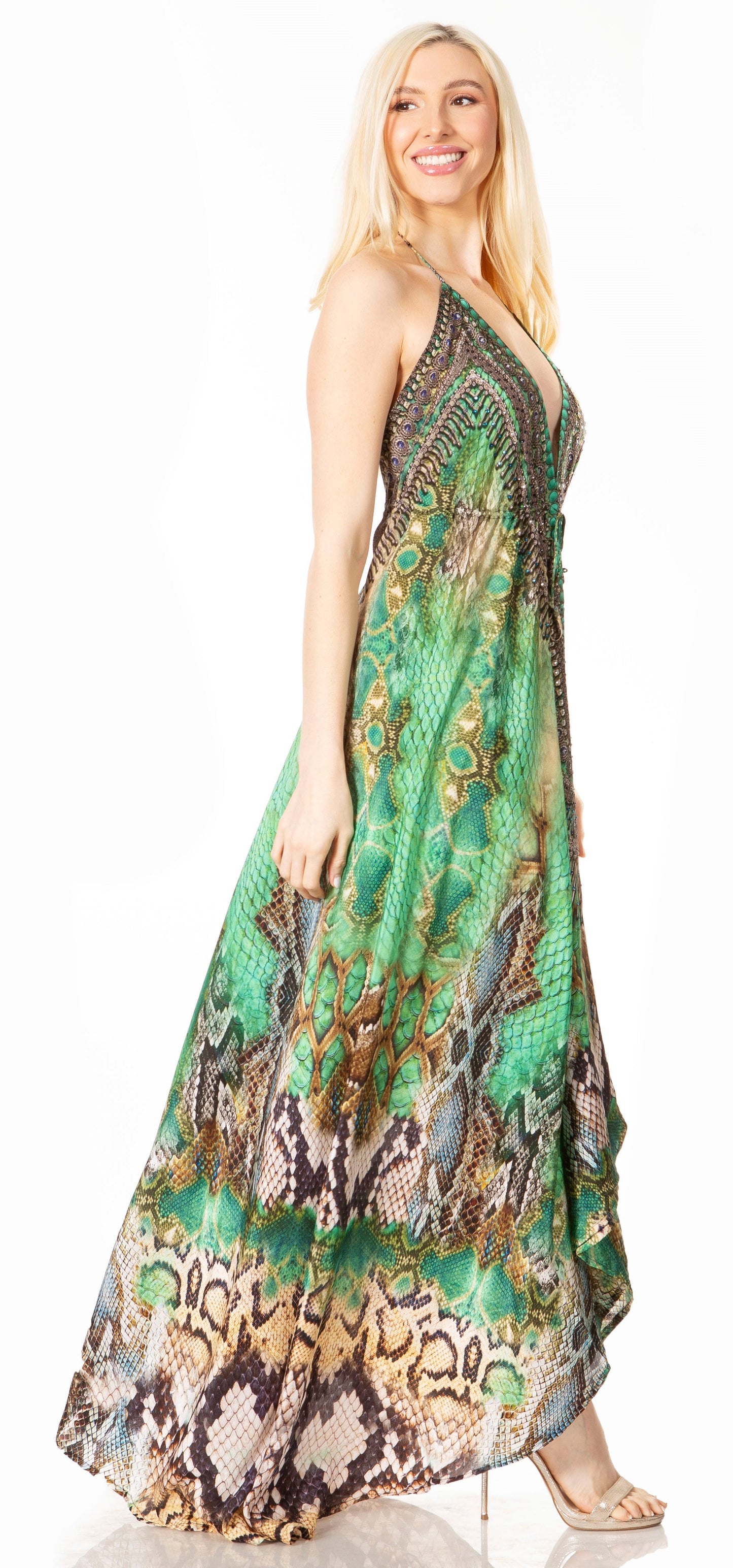 Sakkas Lizi 2 Women's High-Low Halter Maxi Dress for Beach and Vacation Parties - Concordia Style Boutique