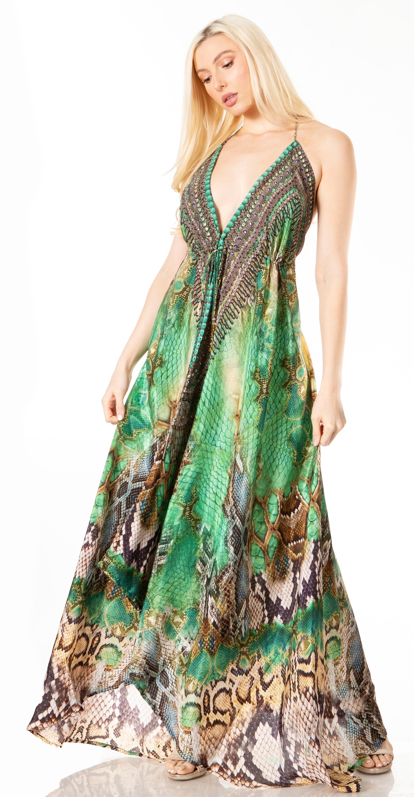 Sakkas Lizi 2 Women's High-Low Halter Maxi Dress for Beach and Vacation Parties - Concordia Style Boutique