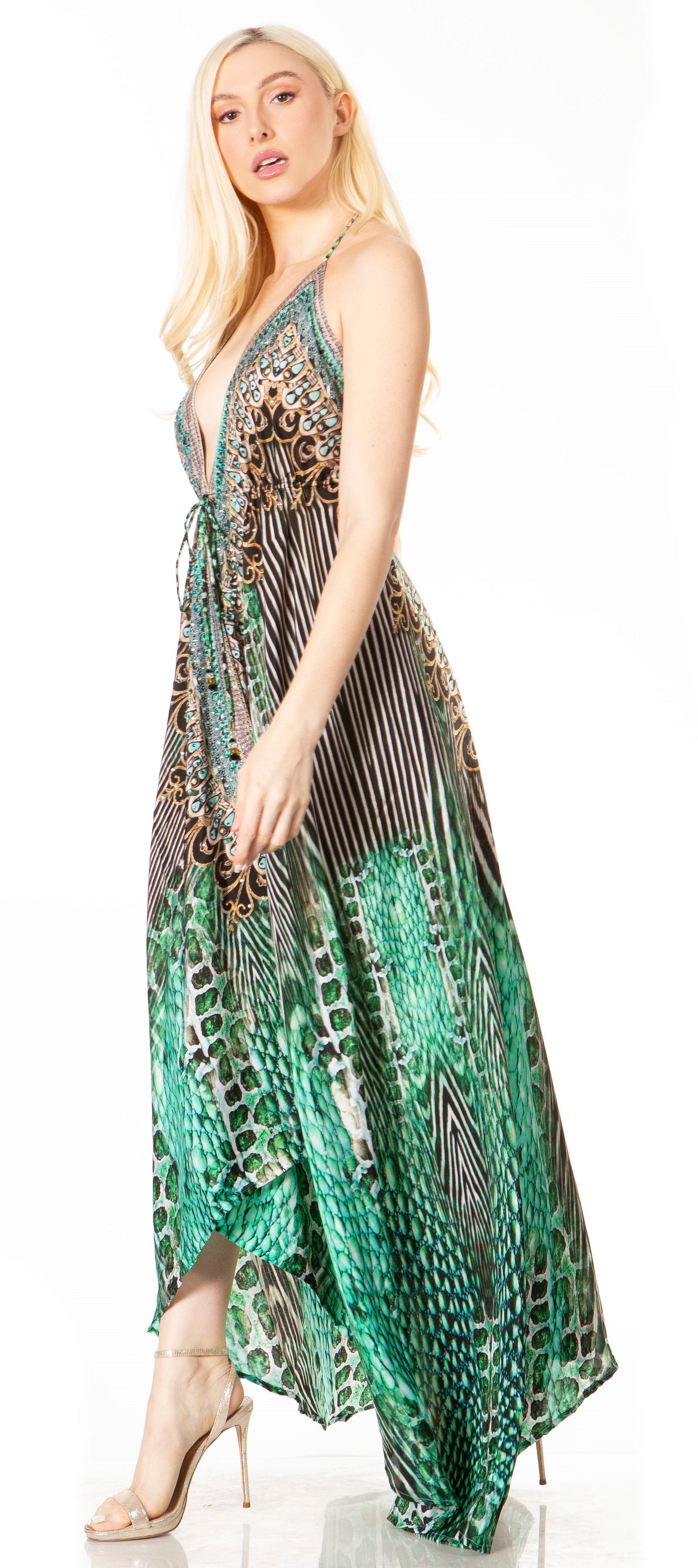 Sakkas Lizi 2 Women's High-Low Halter Maxi Dress for Beach and Vacation Parties - Concordia Style Boutique