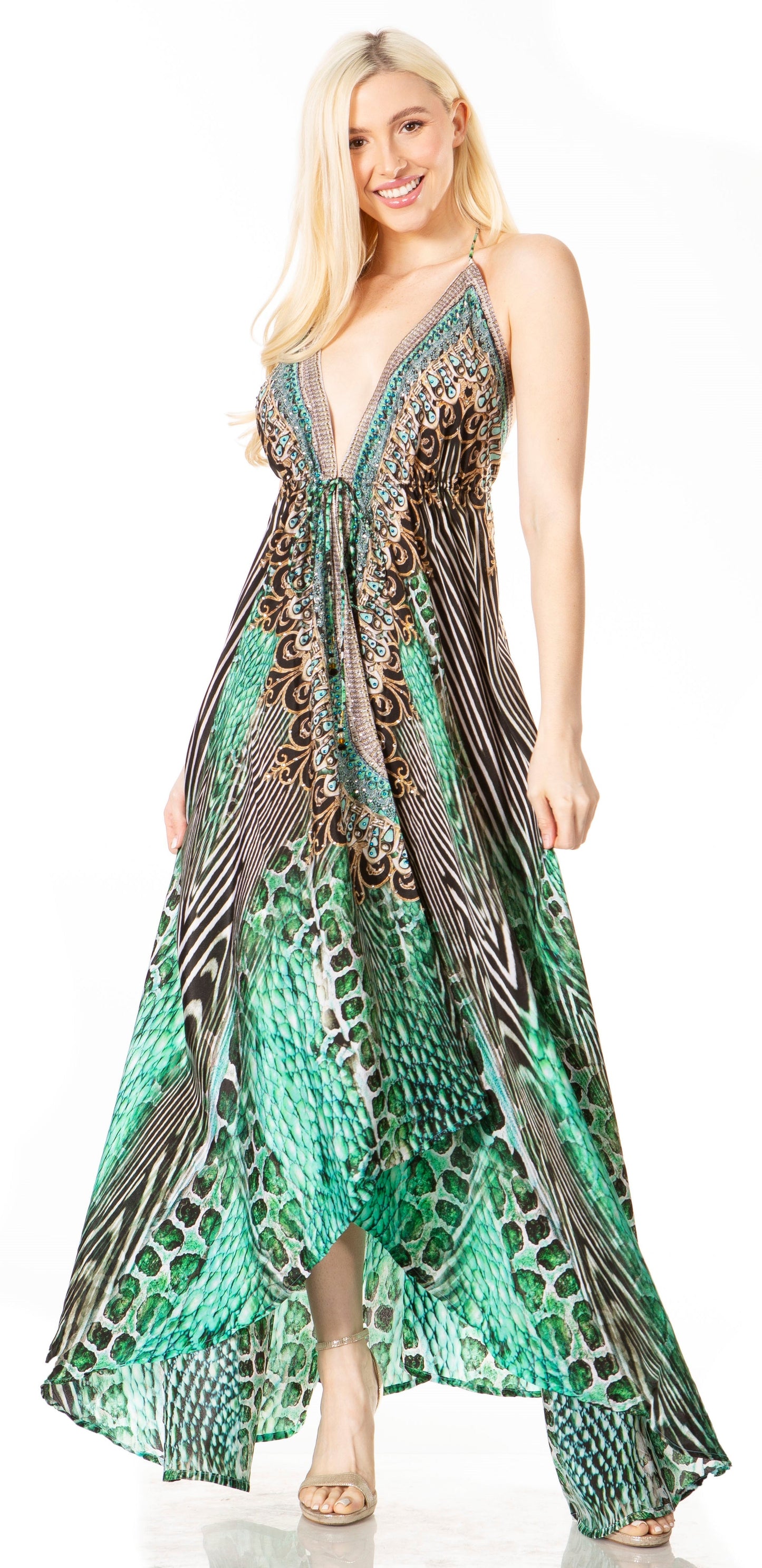 Sakkas Lizi 2 Women's High-Low Halter Maxi Dress for Beach and Vacation Parties - Concordia Style Boutique
