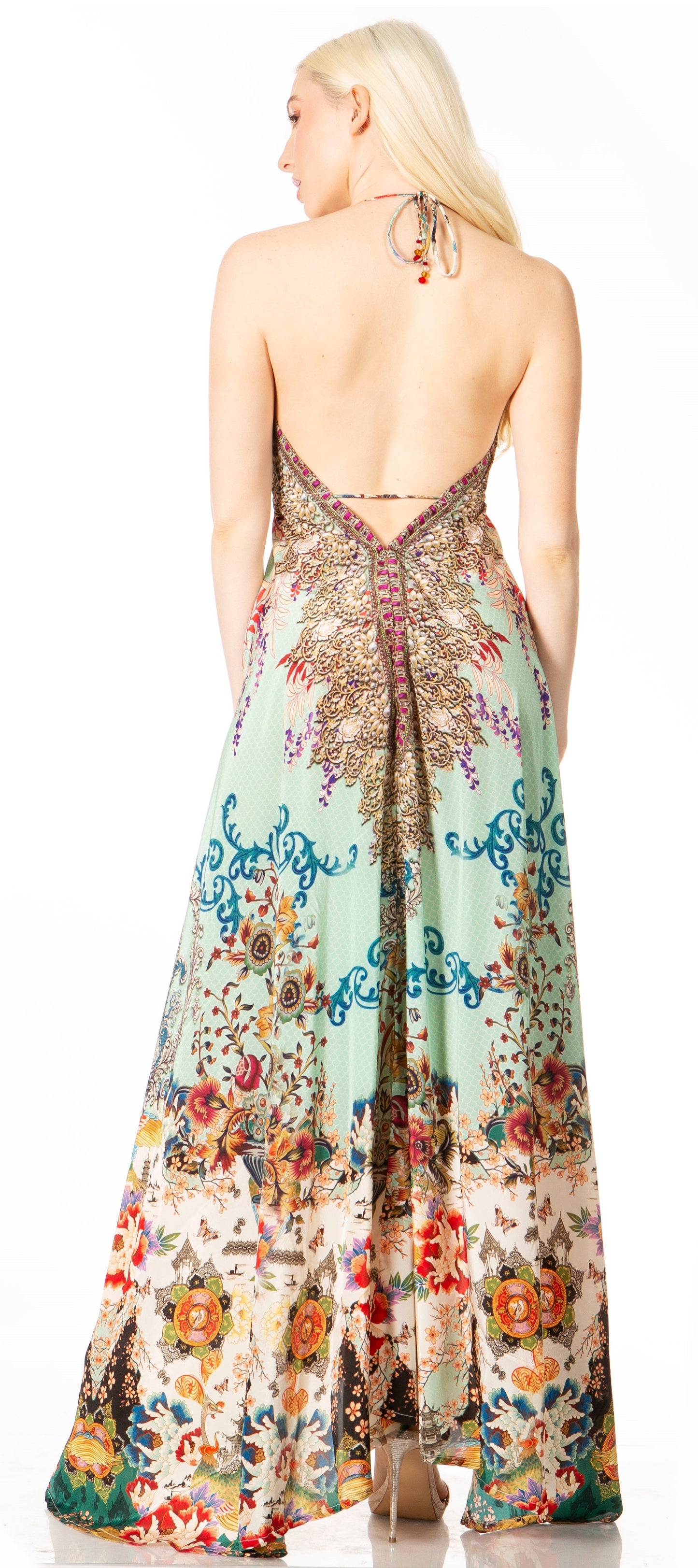 Sakkas Lizi 2 Women's High-Low Halter Maxi Dress for Beach and Vacation Parties - Concordia Style Boutique