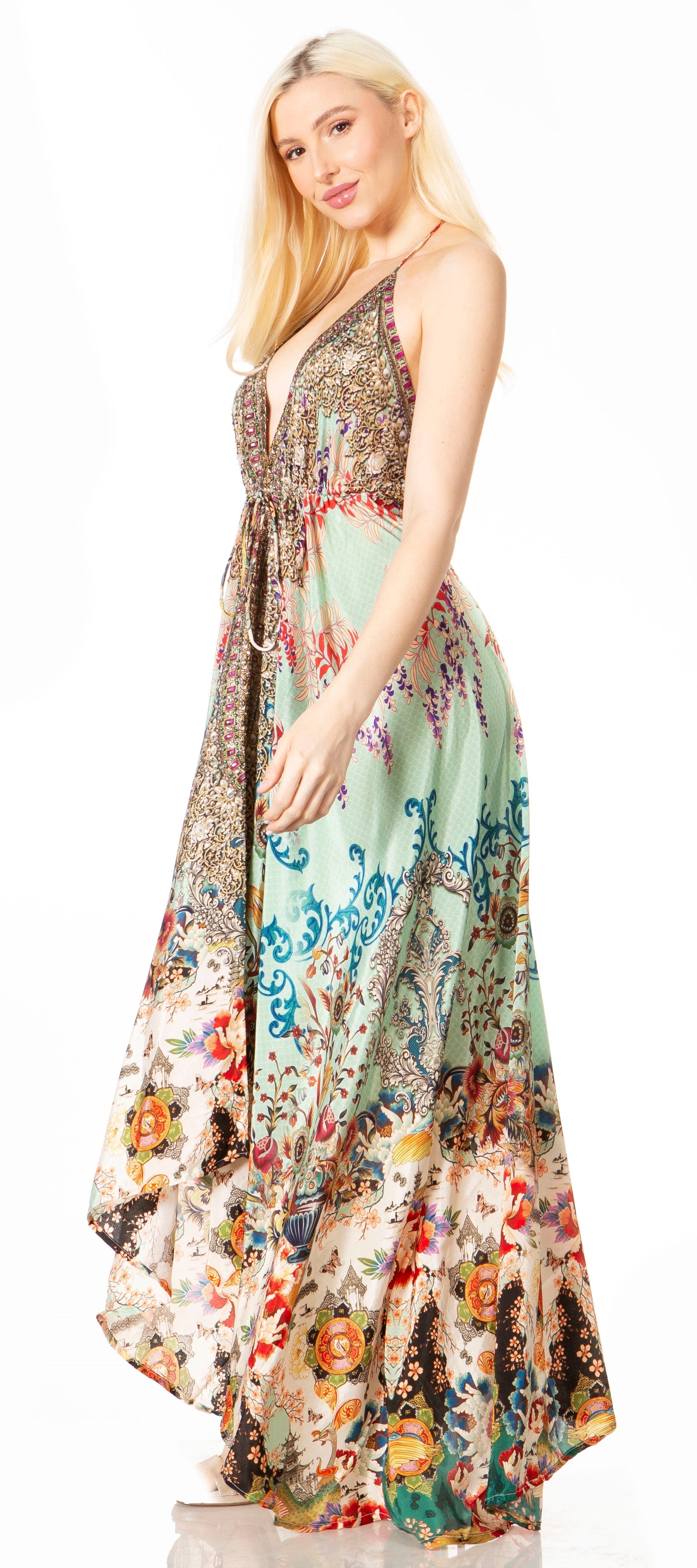 Sakkas Lizi 2 Women's High-Low Halter Maxi Dress for Beach and Vacation Parties - Concordia Style Boutique
