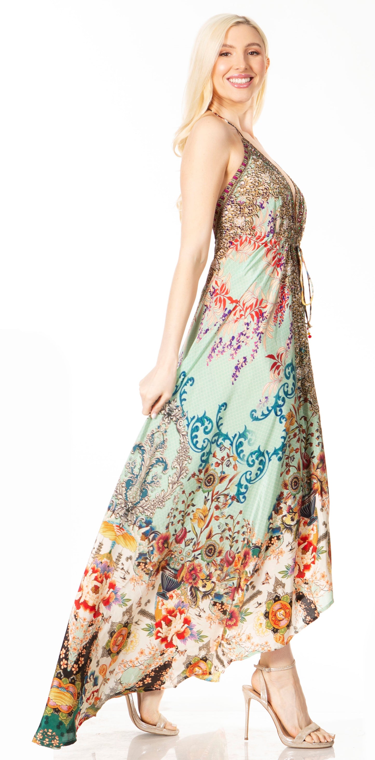Sakkas Lizi 2 Women's High-Low Halter Maxi Dress for Beach and Vacation Parties - Concordia Style Boutique