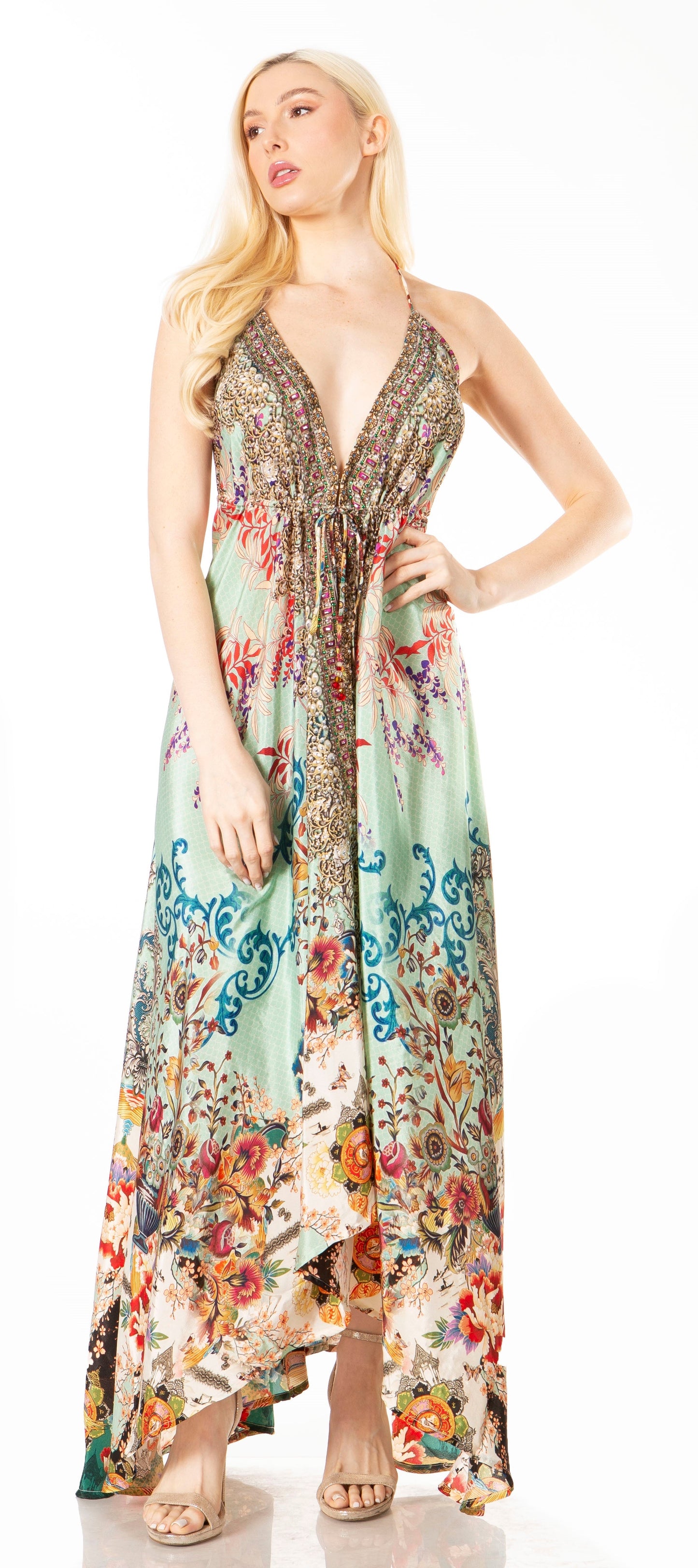 Sakkas Lizi 2 Women's High-Low Halter Maxi Dress for Beach and Vacation Parties - Concordia Style Boutique