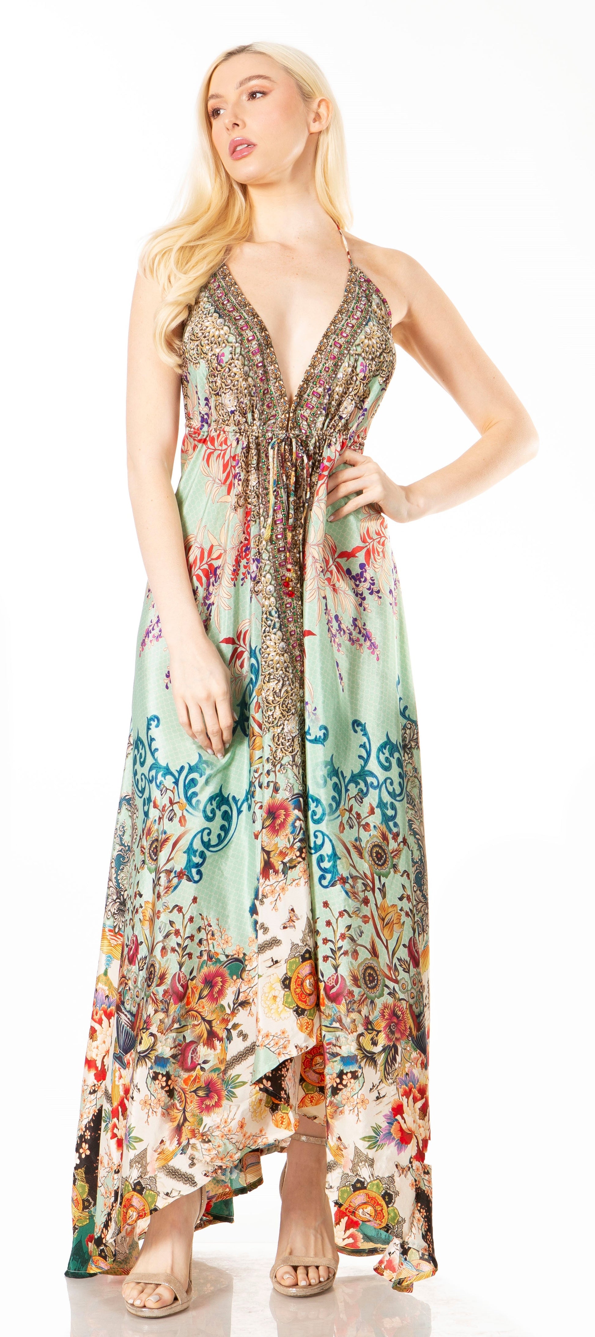 Sakkas Lizi 2 Women's High-Low Halter Maxi Dress for Beach and Vacation Parties - Concordia Style Boutique