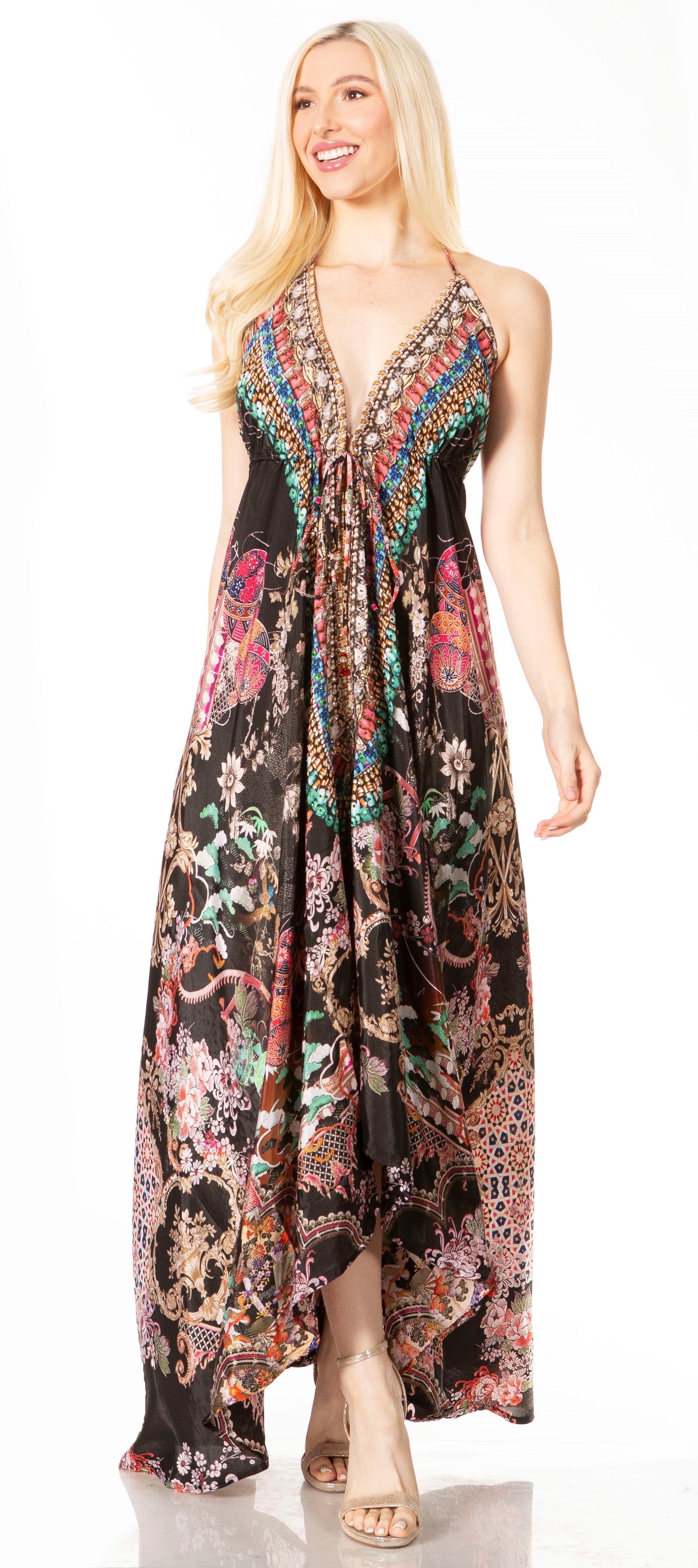 Sakkas Lizi 2 Women's High-Low Halter Maxi Dress for Beach and Vacation Parties - Concordia Style Boutique