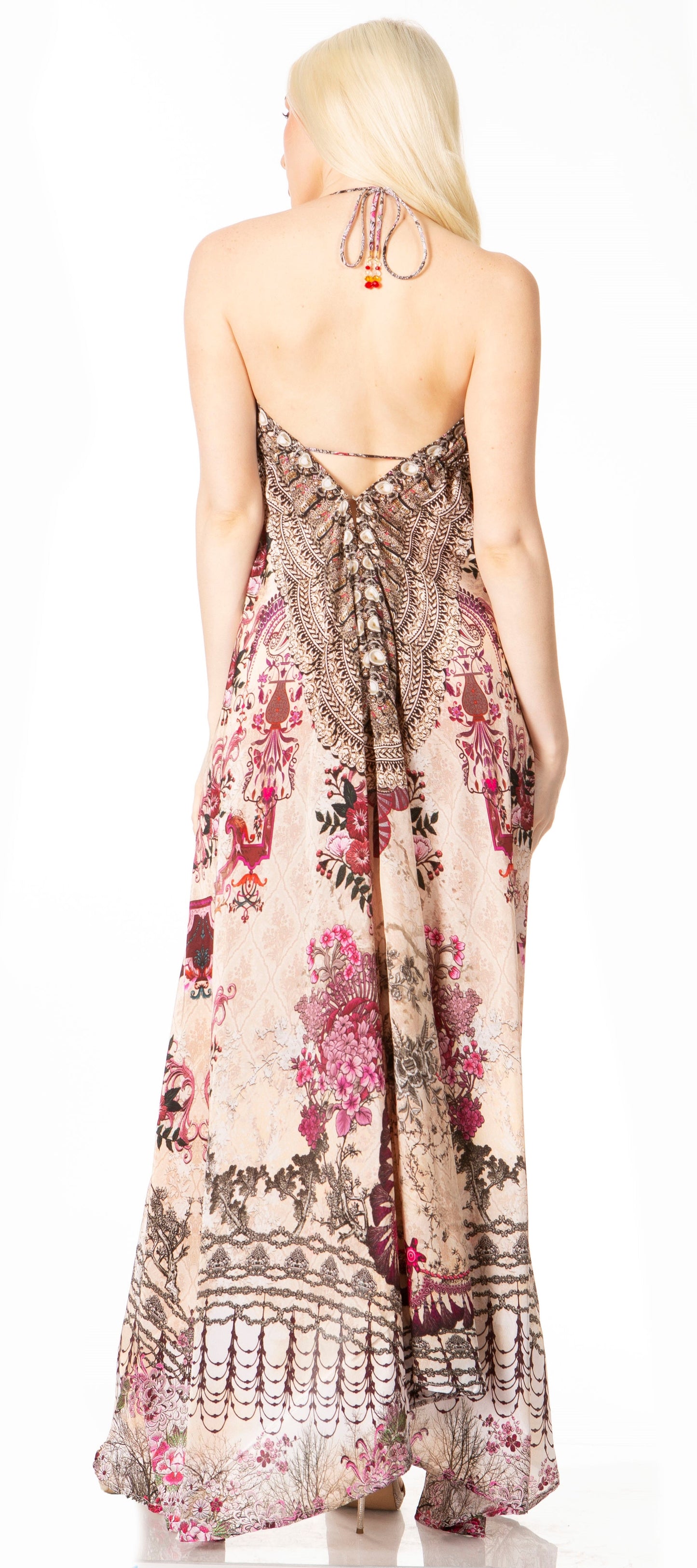 Sakkas Lizi 2 Women's High-Low Halter Maxi Dress for Beach and Vacation Parties - Concordia Style Boutique