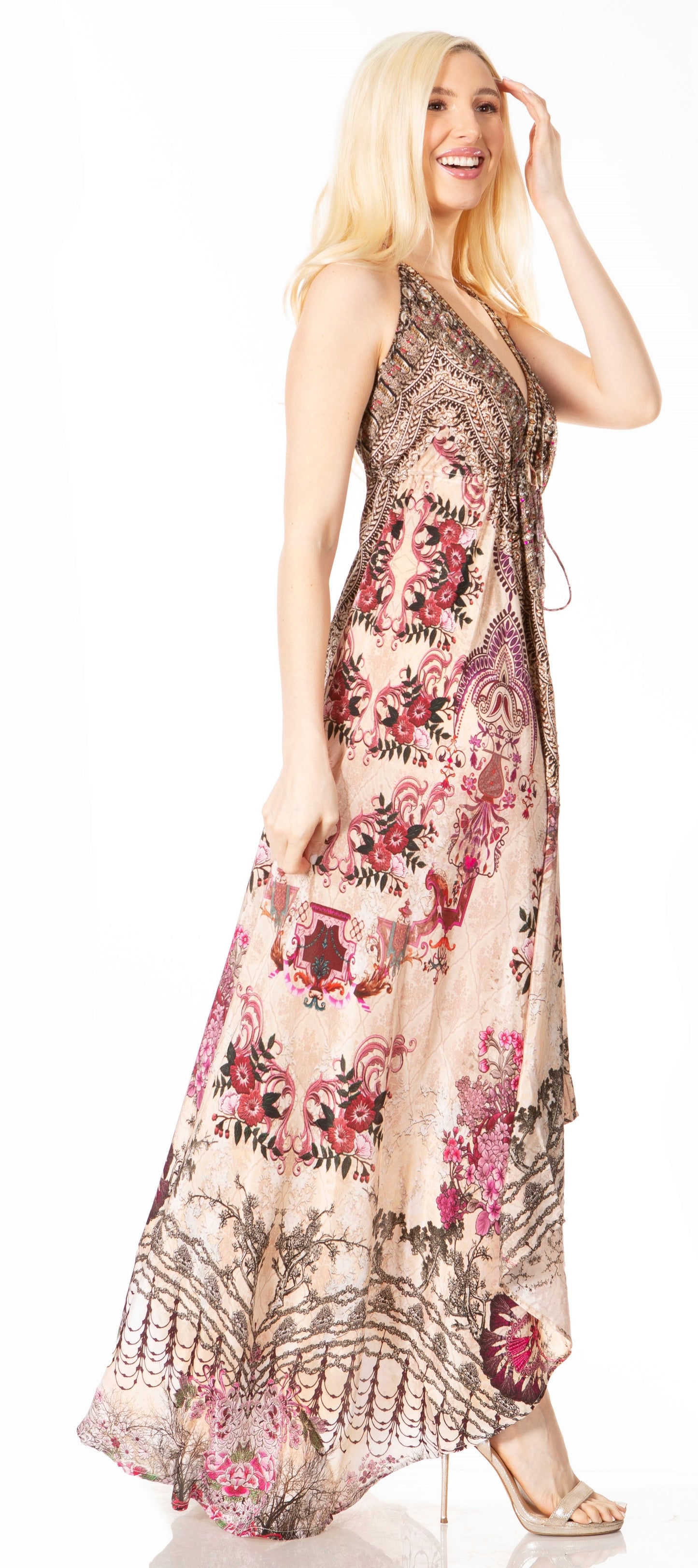 Sakkas Lizi 2 Women's High-Low Halter Maxi Dress for Beach and Vacation Parties - Concordia Style Boutique