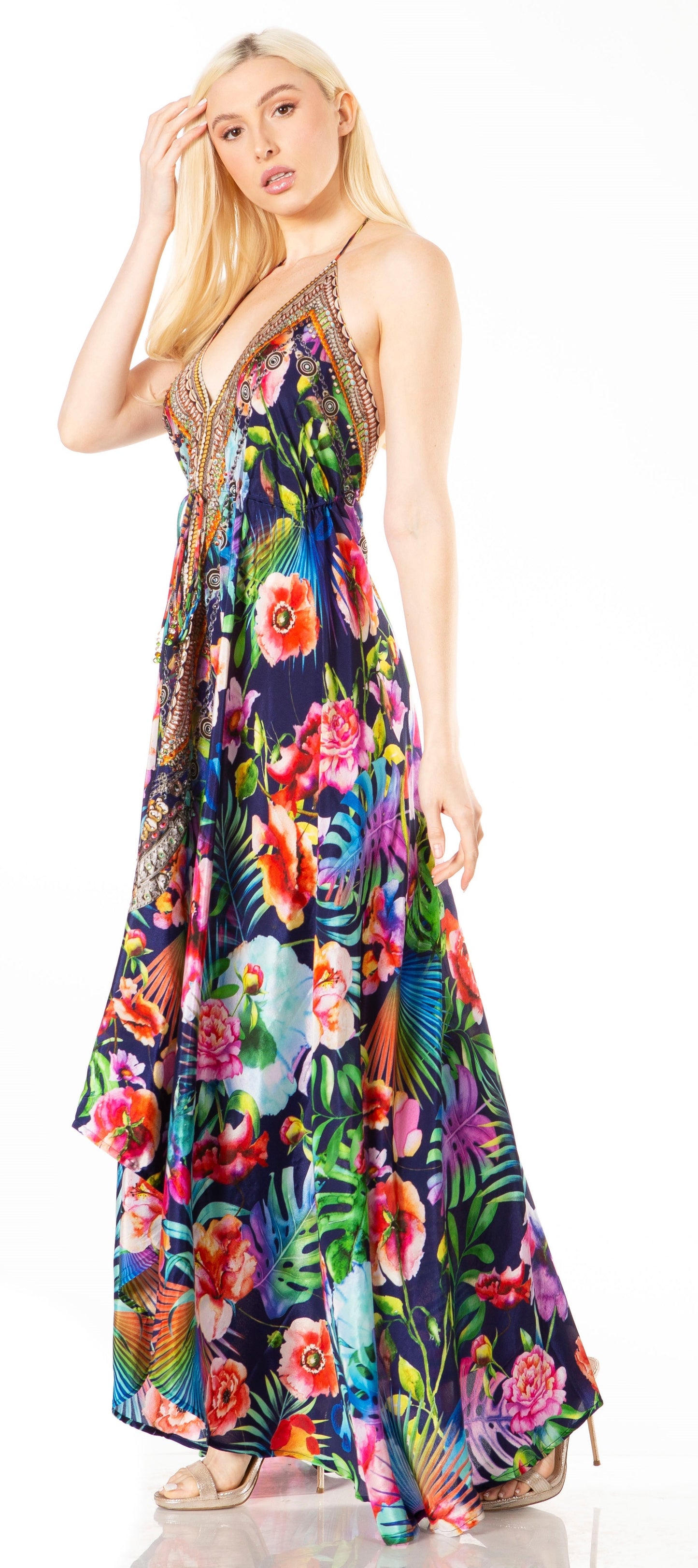 Sakkas Lizi 2 Women's High-Low Halter Maxi Dress for Beach and Vacation Parties - Concordia Style Boutique