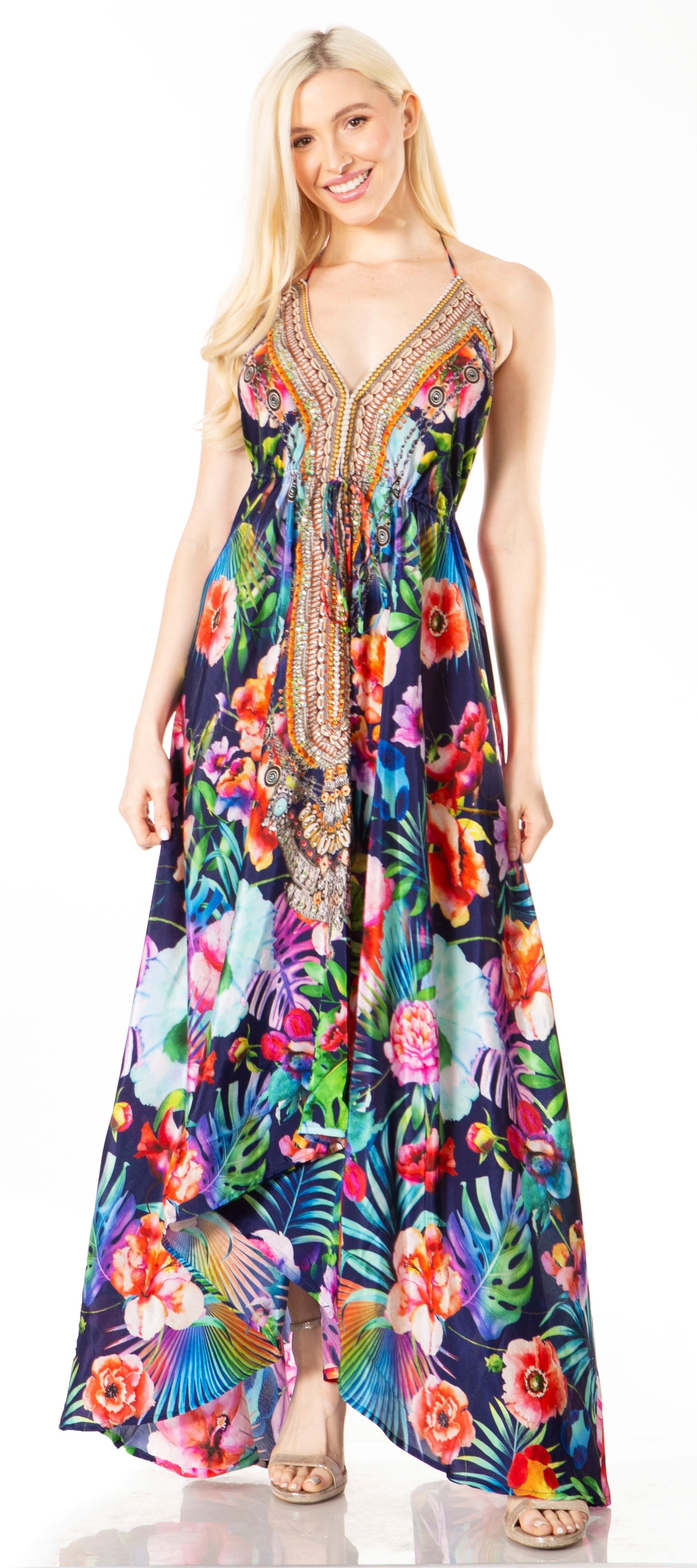 Sakkas Lizi 2 Women's High-Low Halter Maxi Dress for Beach and Vacation Parties - Concordia Style Boutique