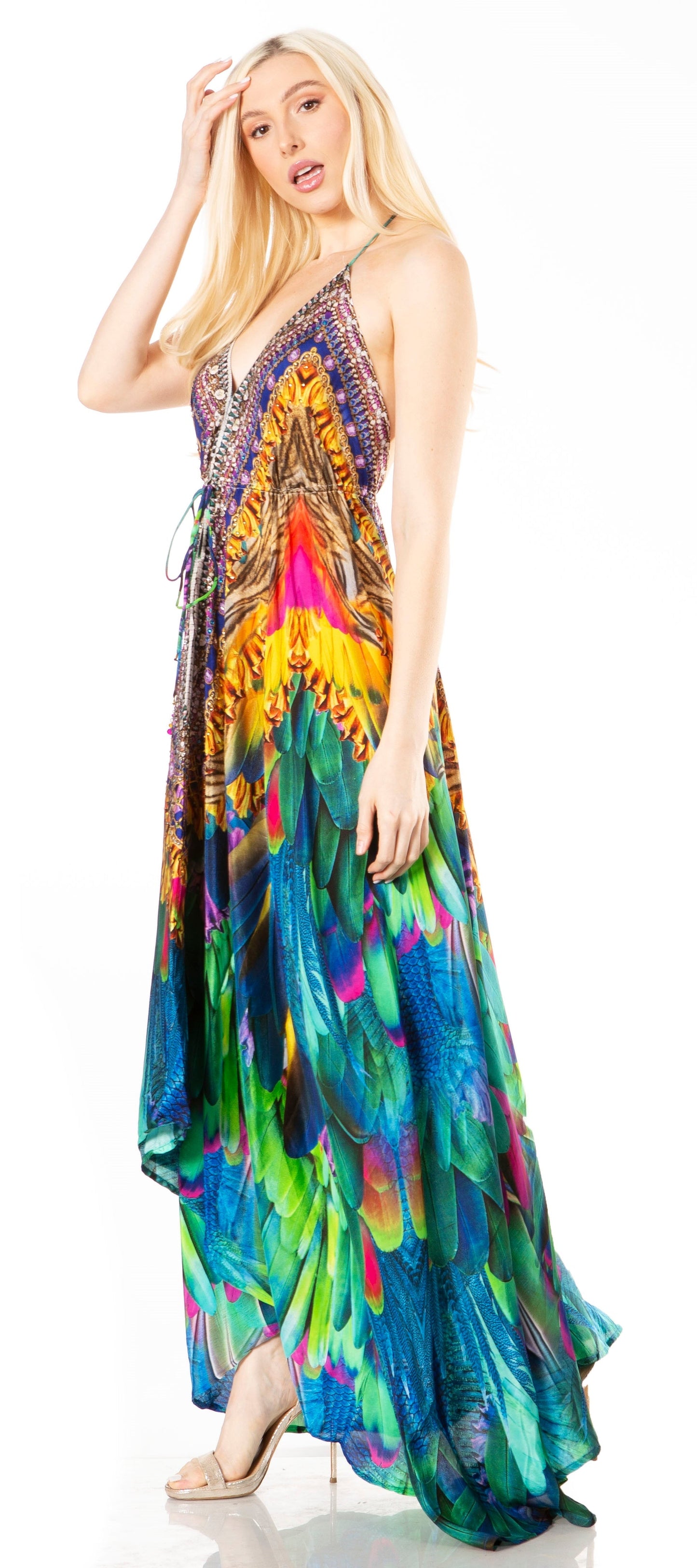 Sakkas Lizi 2 Women's High-Low Halter Maxi Dress for Beach and Vacation Parties - Concordia Style Boutique