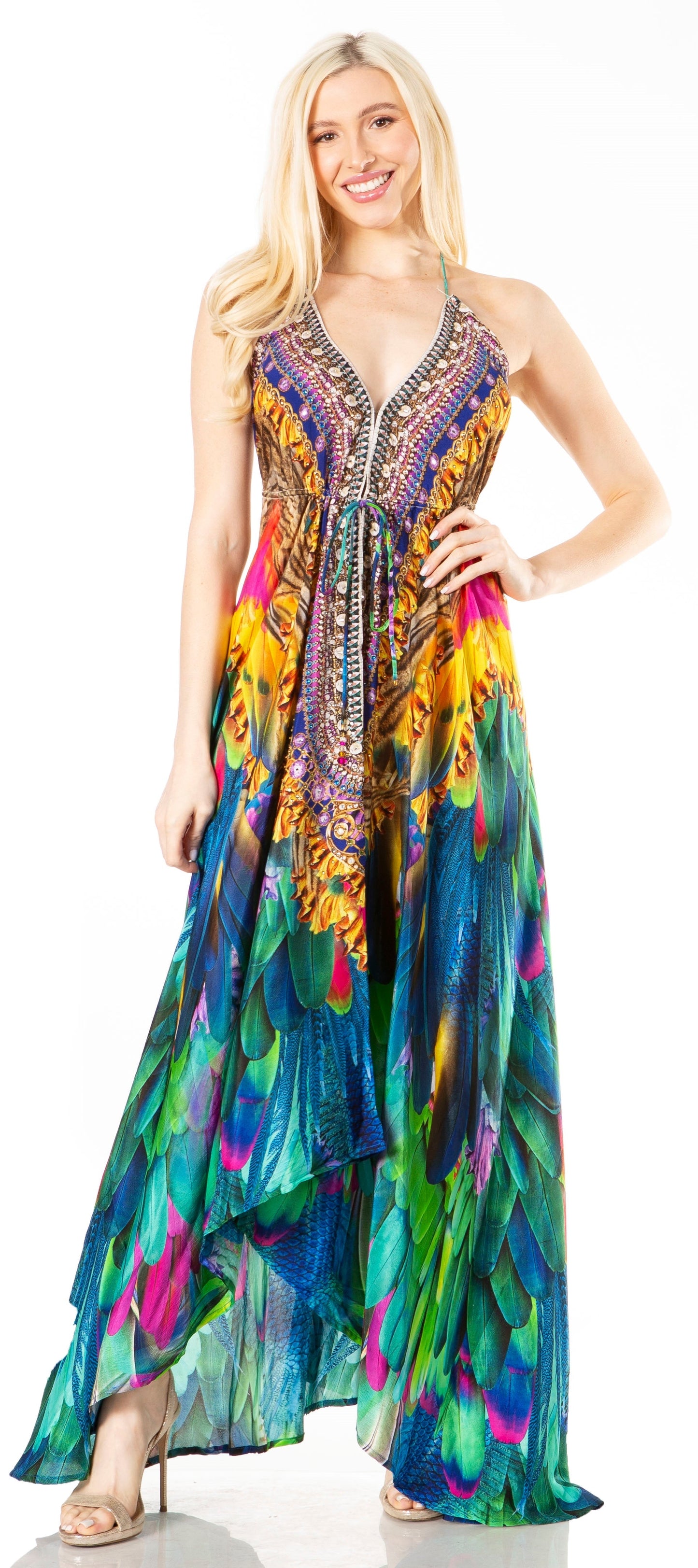 Sakkas Lizi 2 Women's High-Low Halter Maxi Dress for Beach and Vacation Parties - Concordia Style Boutique
