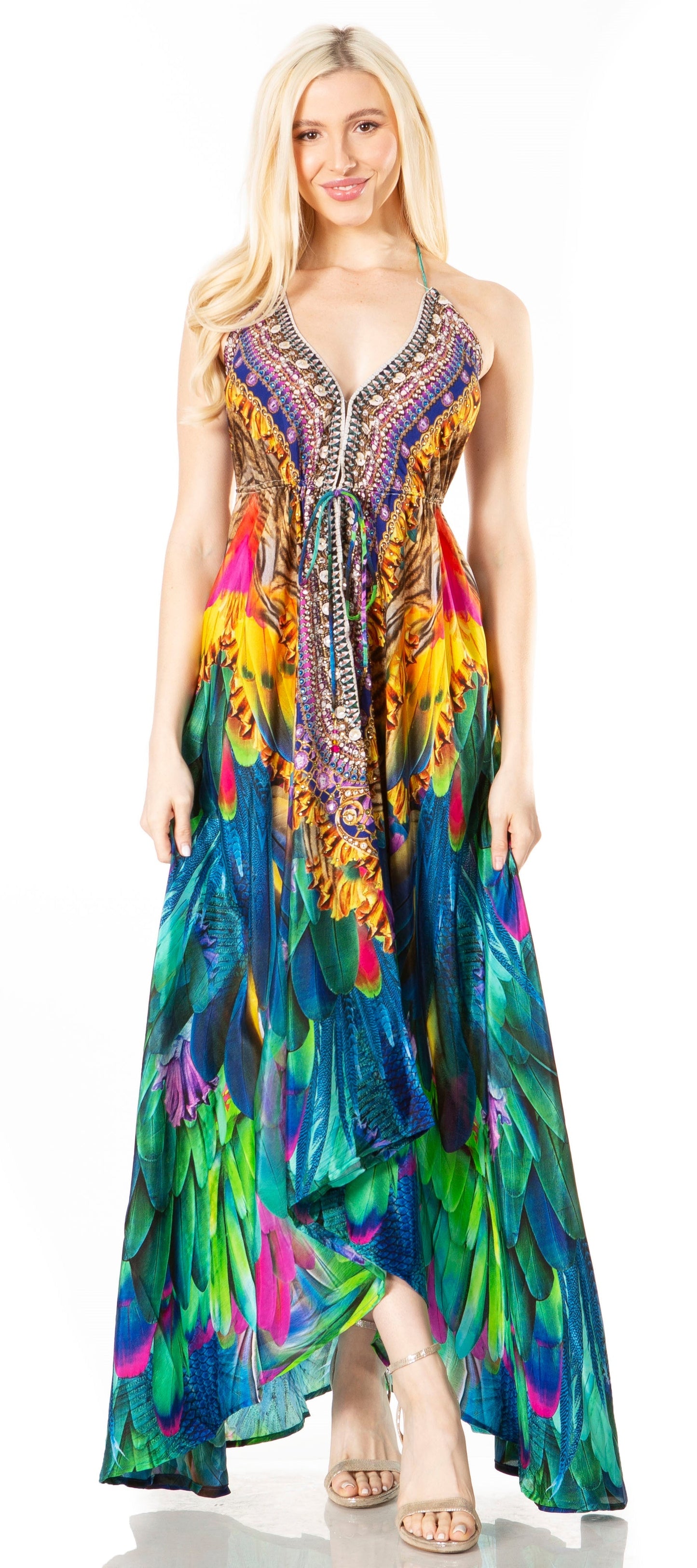 Sakkas Lizi 2 Women's High-Low Halter Maxi Dress for Beach and Vacation Parties - Concordia Style Boutique