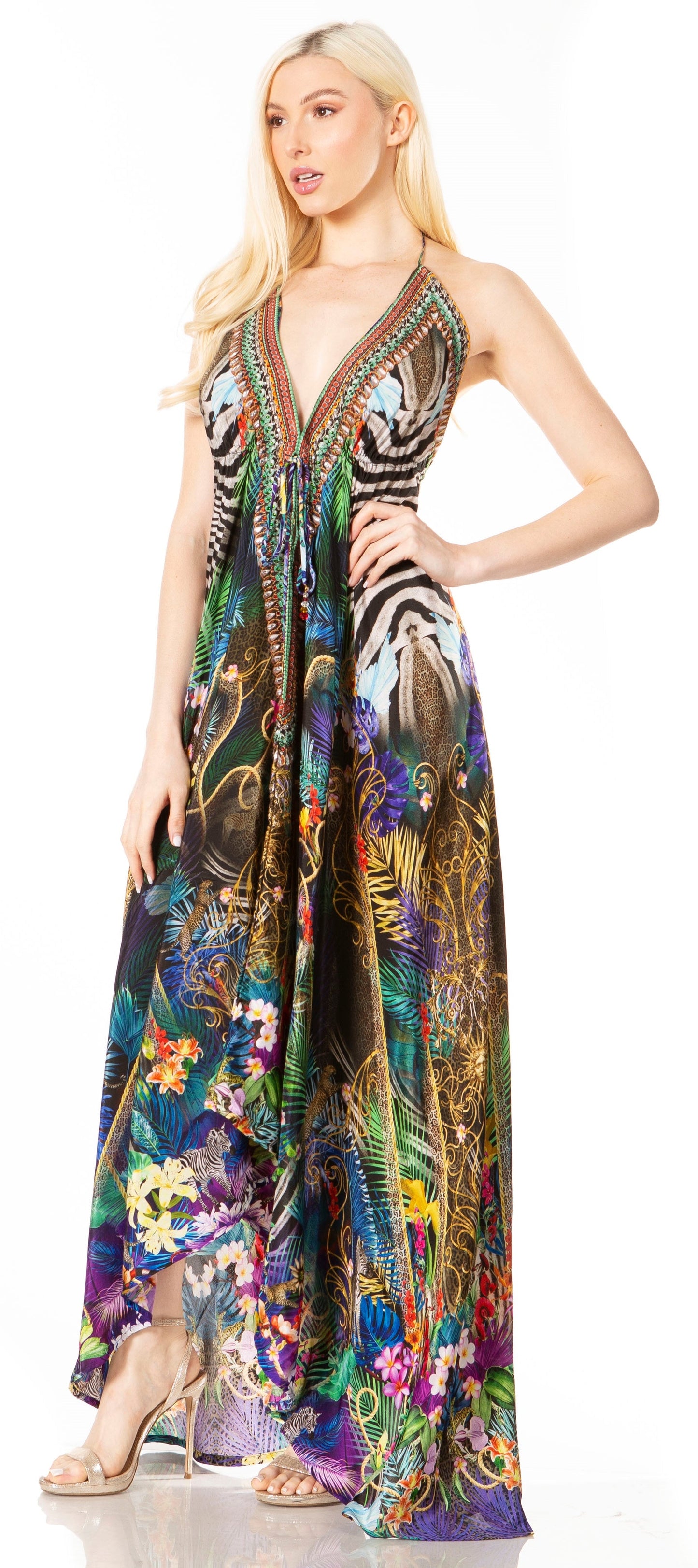 Sakkas Lizi 2 Women's High-Low Halter Maxi Dress for Beach and Vacation Parties - Concordia Style Boutique