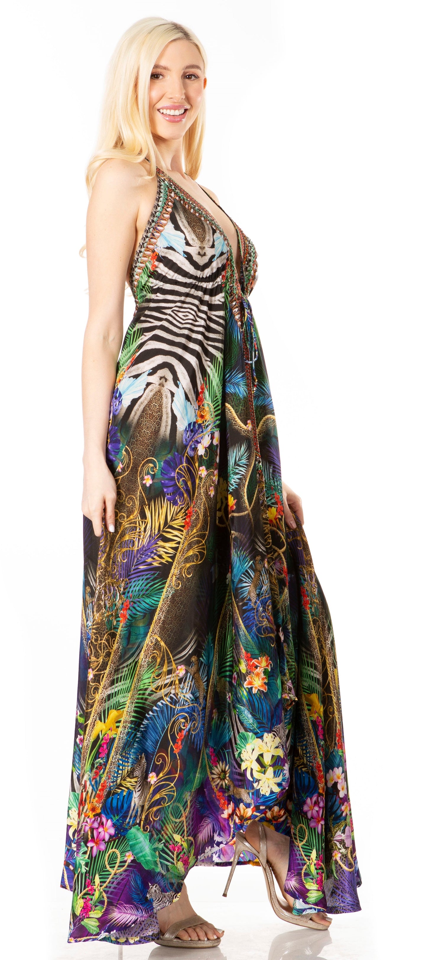 Sakkas Lizi 2 Women's High-Low Halter Maxi Dress for Beach and Vacation Parties - Concordia Style Boutique
