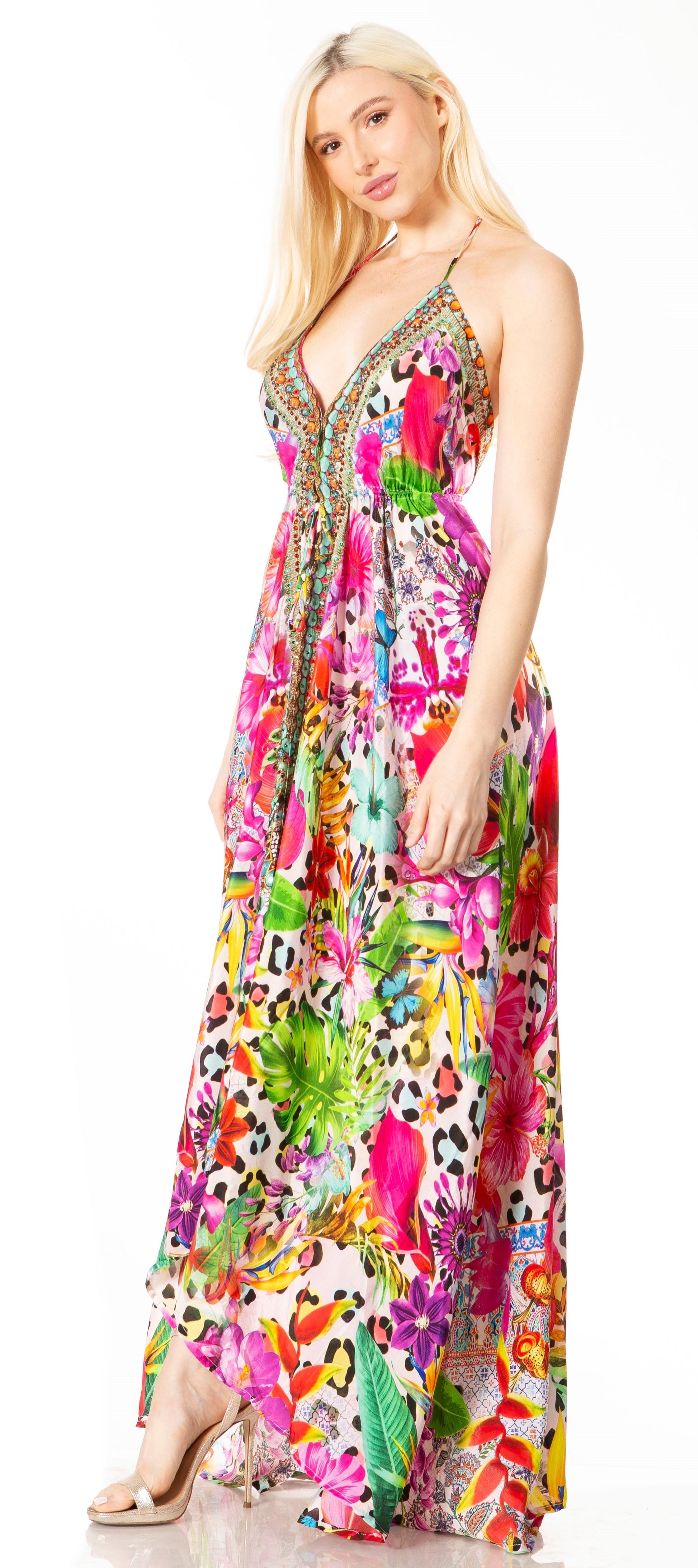 Sakkas Lizi 2 Women's High-Low Halter Maxi Dress for Beach and Vacation Parties - Concordia Style Boutique