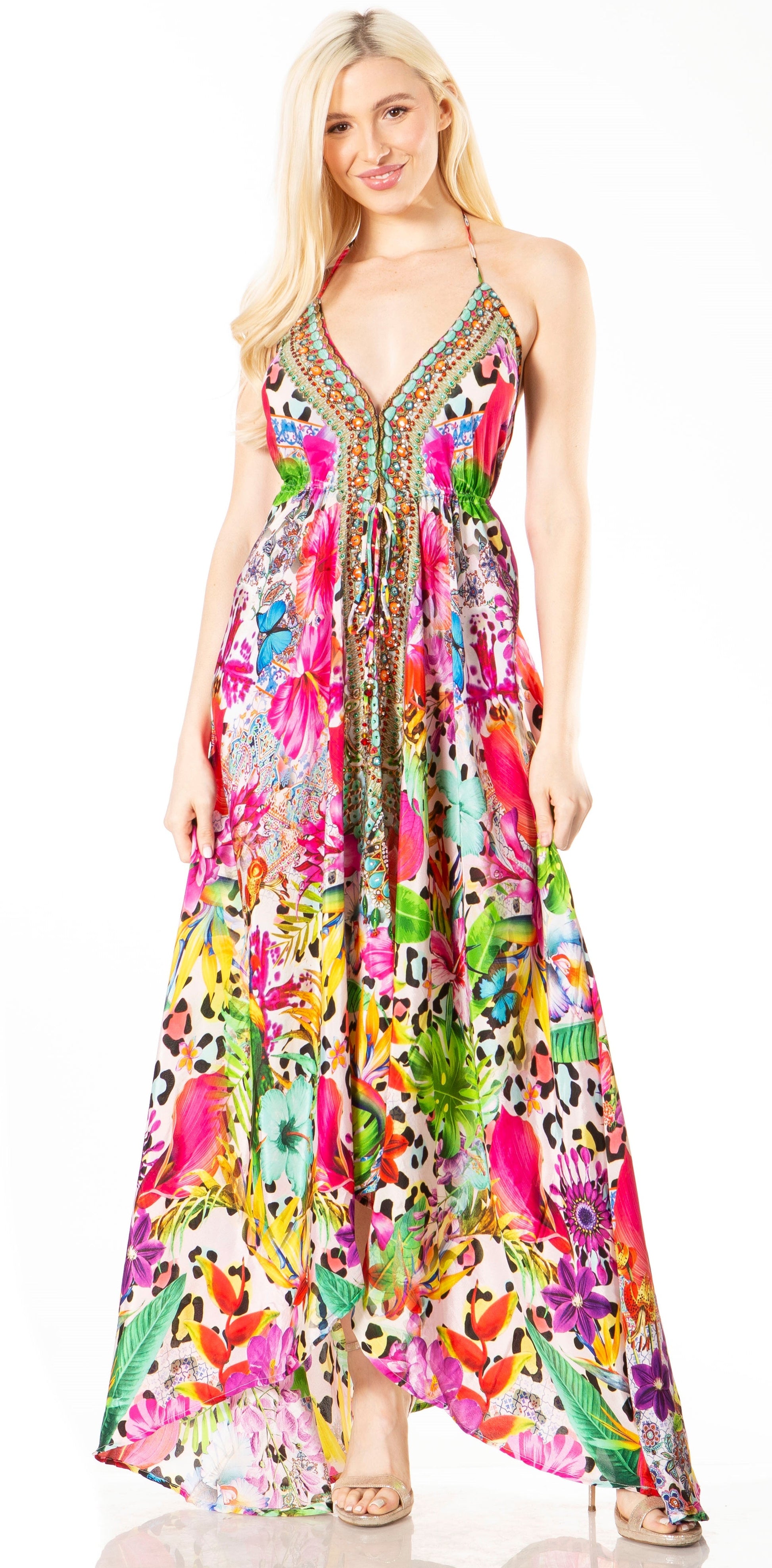 Sakkas Lizi 2 Women's High-Low Halter Maxi Dress for Beach and Vacation Parties - Concordia Style Boutique