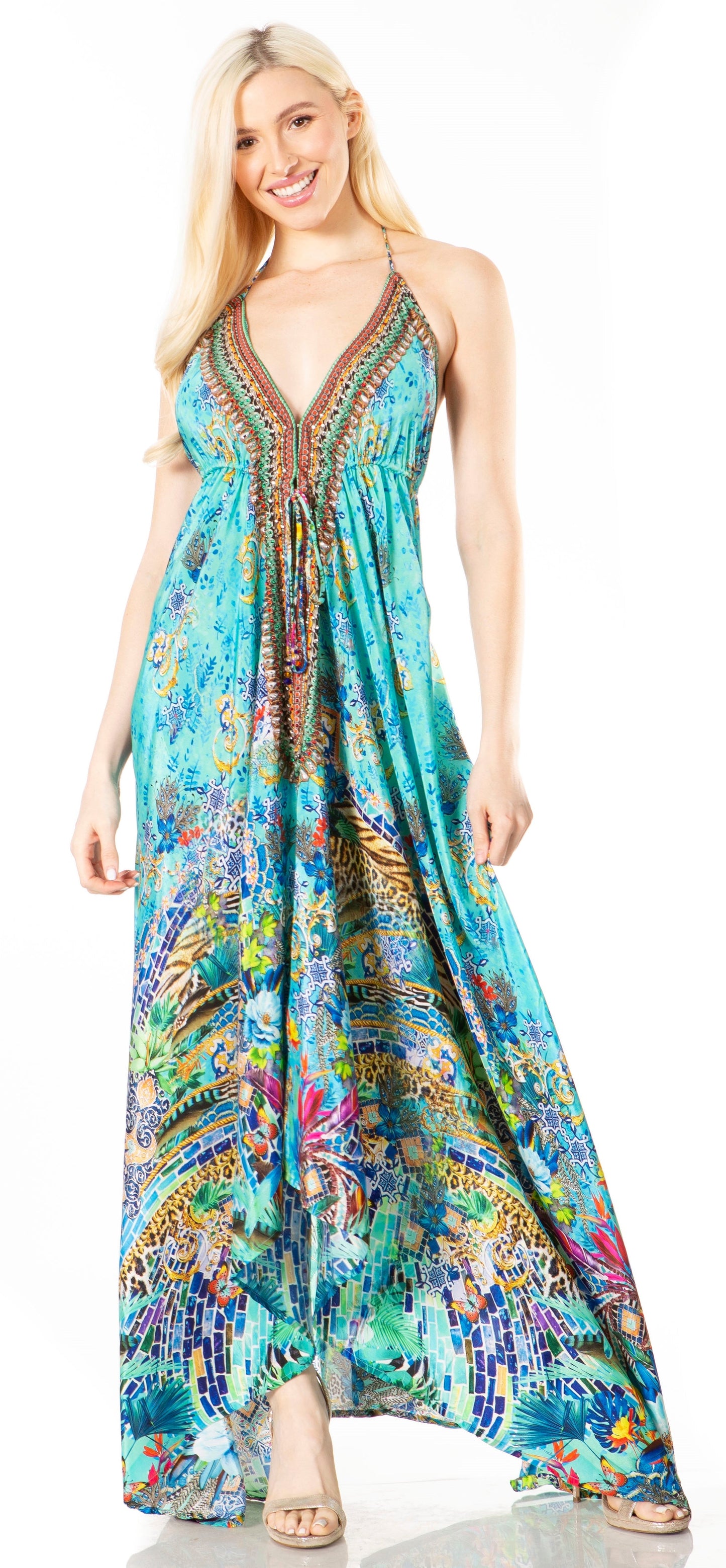 Sakkas Lizi 2 Women's High-Low Halter Maxi Dress for Beach and Vacation Parties - Concordia Style Boutique