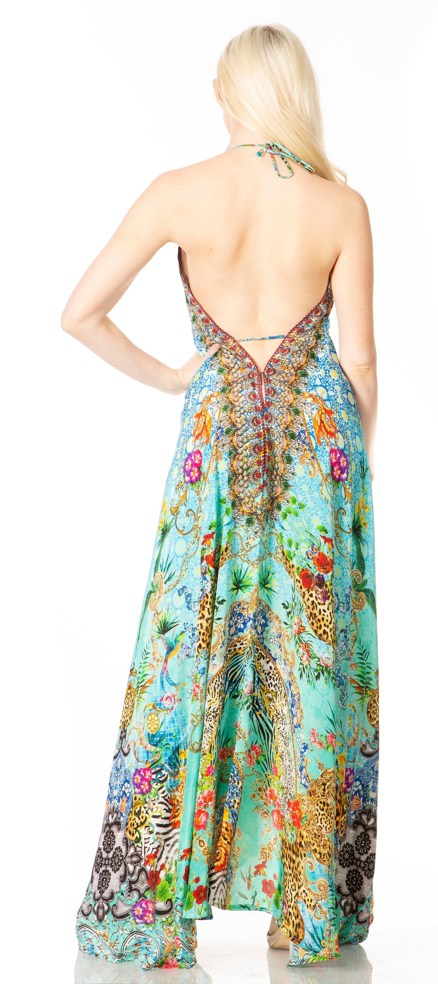 Sakkas Lizi 2 Women's High-Low Halter Maxi Dress for Beach and Vacation Parties - Concordia Style Boutique