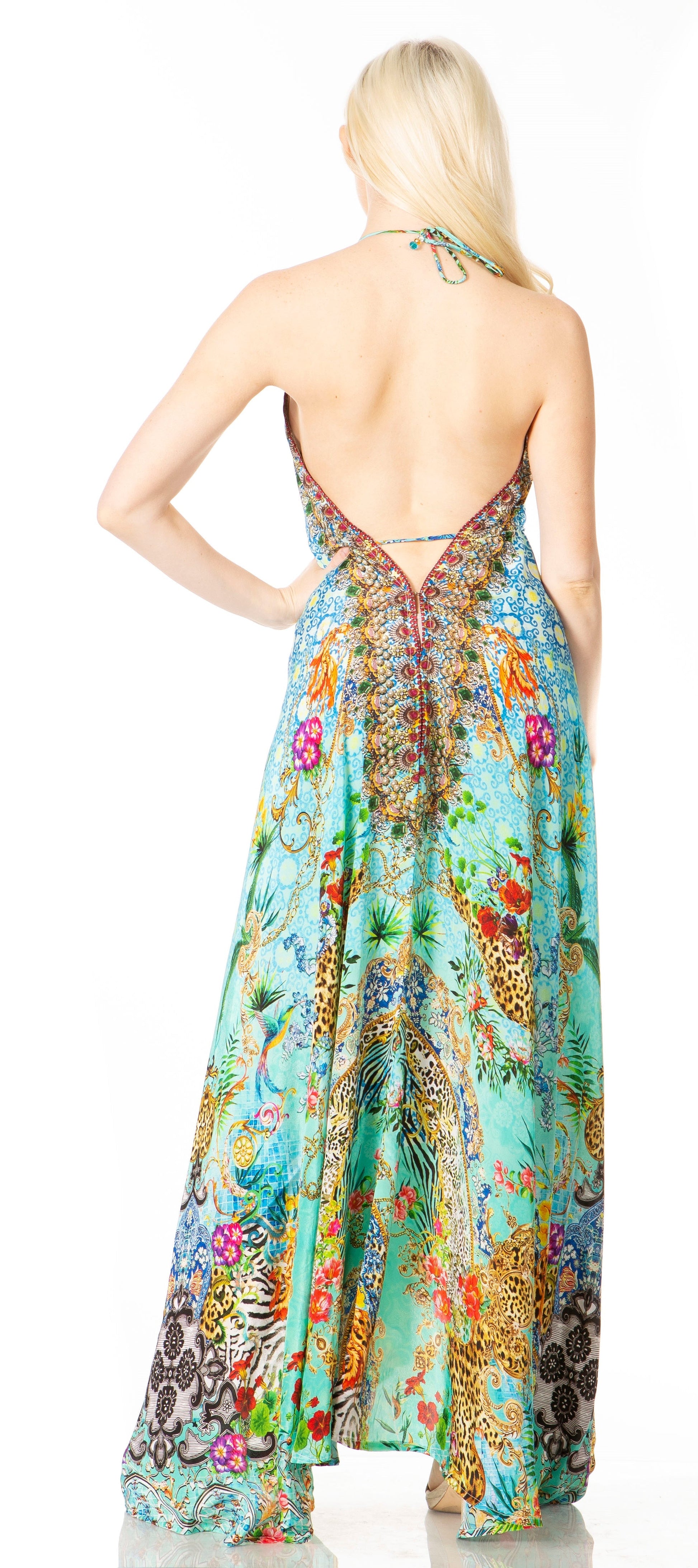 Sakkas Lizi 2 Women's High-Low Halter Maxi Dress for Beach and Vacation Parties - Concordia Style Boutique