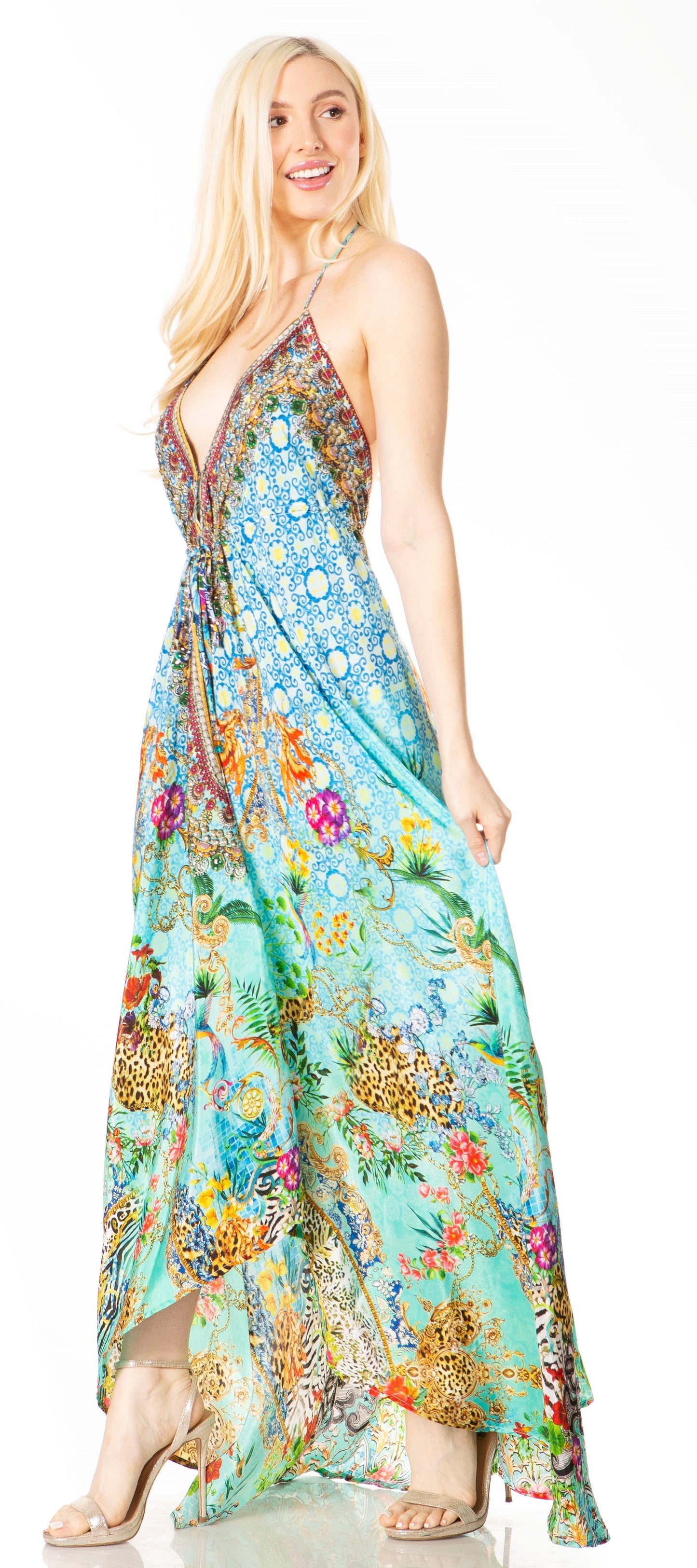 Sakkas Lizi 2 Women's High-Low Halter Maxi Dress for Beach and Vacation Parties - Concordia Style Boutique