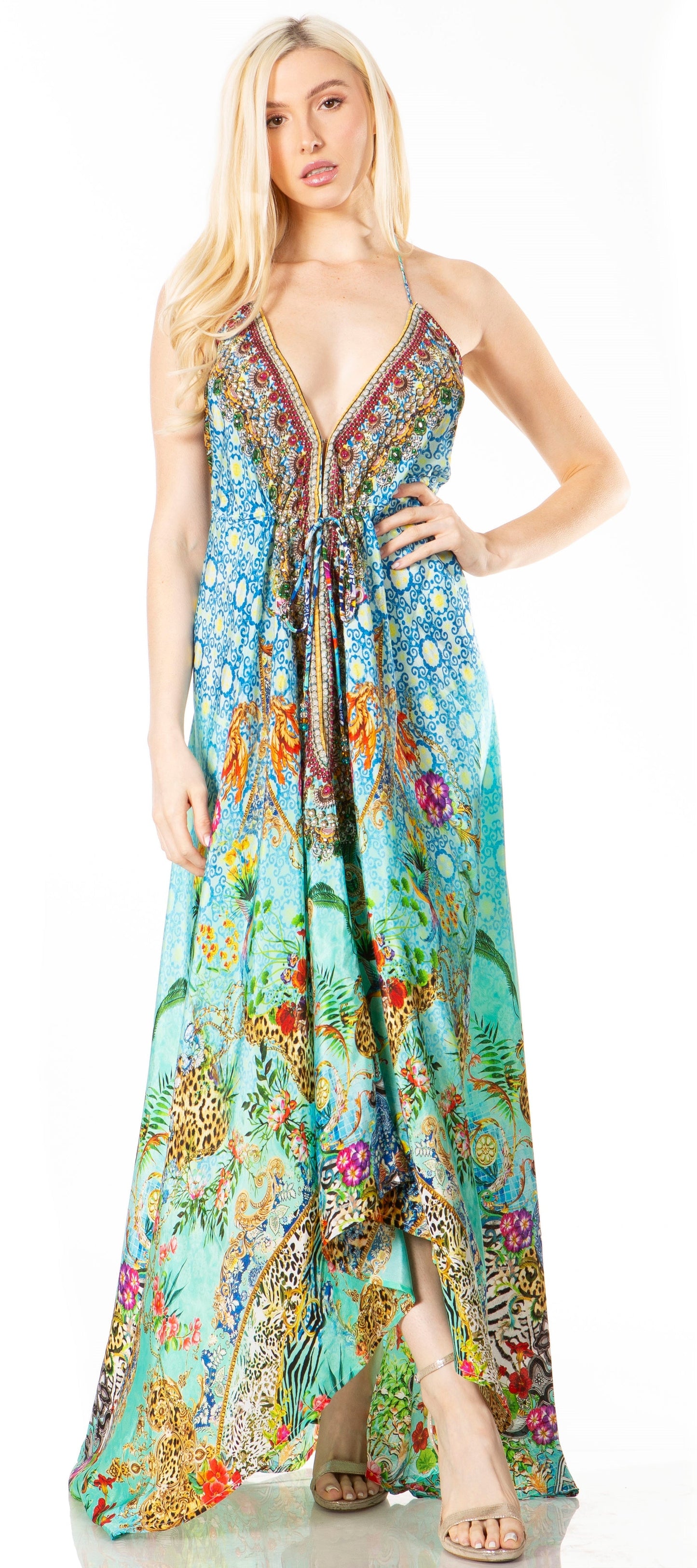 Sakkas Lizi 2 Women's High-Low Halter Maxi Dress for Beach and Vacation Parties - Concordia Style Boutique
