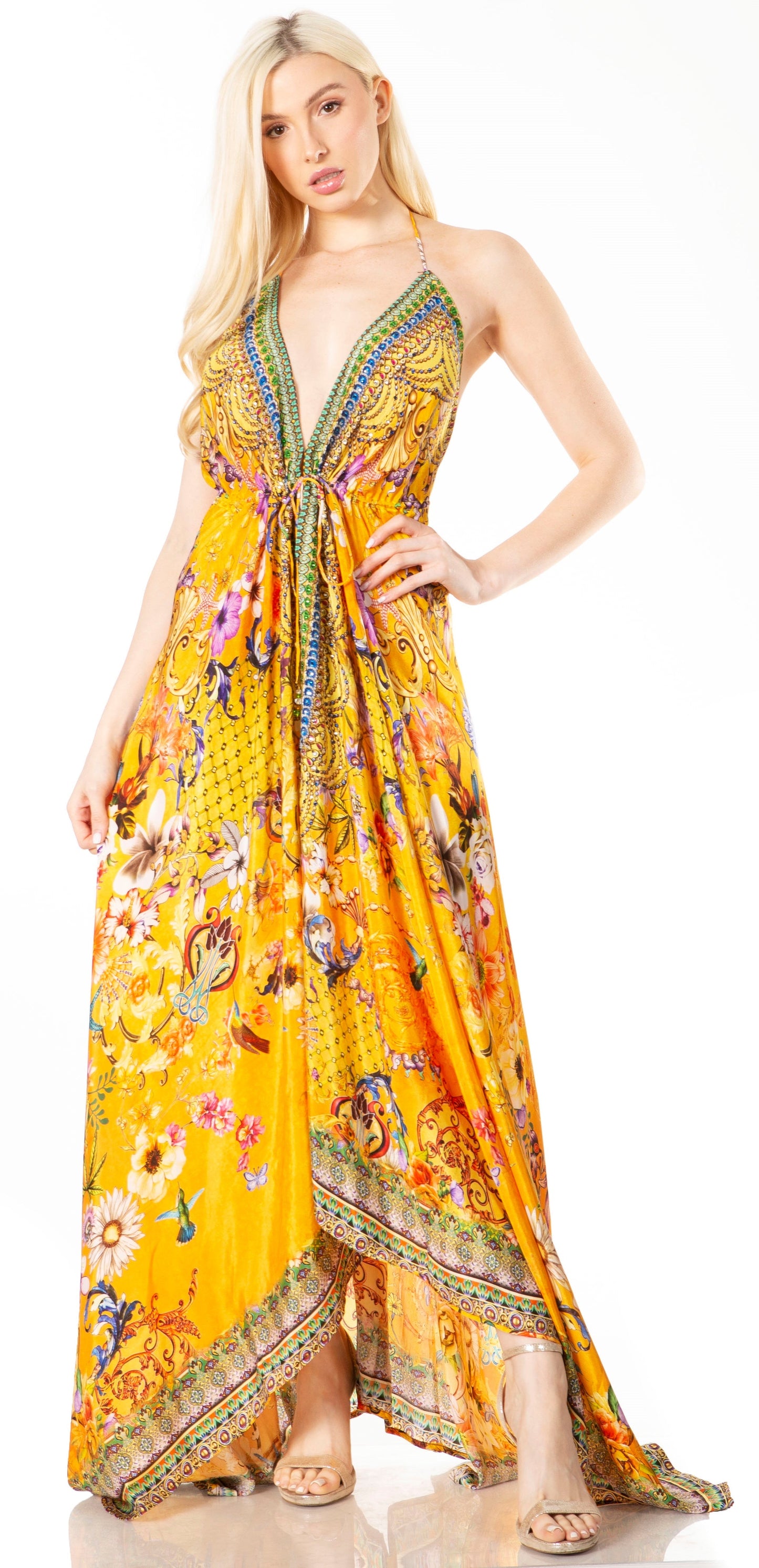 Sakkas Lizi 2 Women's High-Low Halter Maxi Dress for Beach and Vacation Parties - Concordia Style Boutique