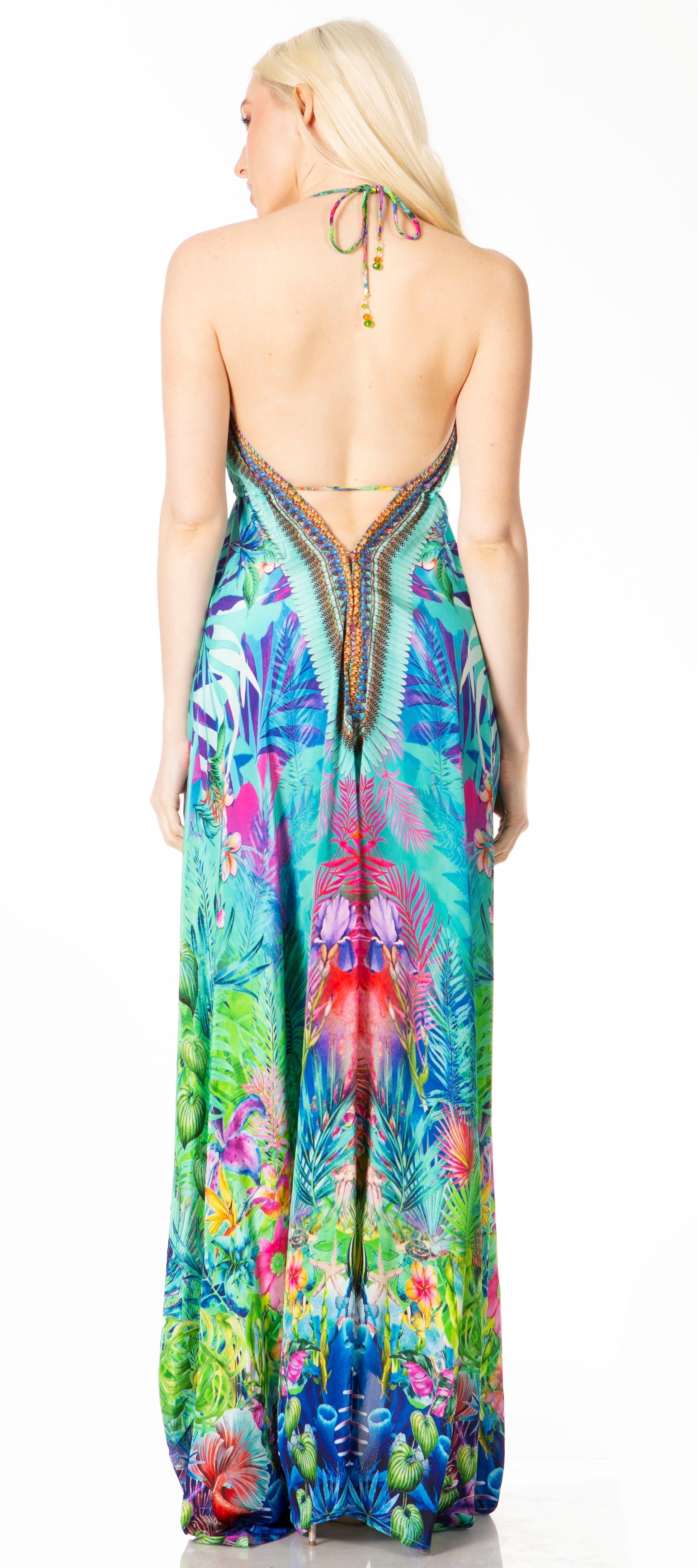 Sakkas Lizi 2 Women's High-Low Halter Maxi Dress for Beach and Vacation Parties - Concordia Style Boutique