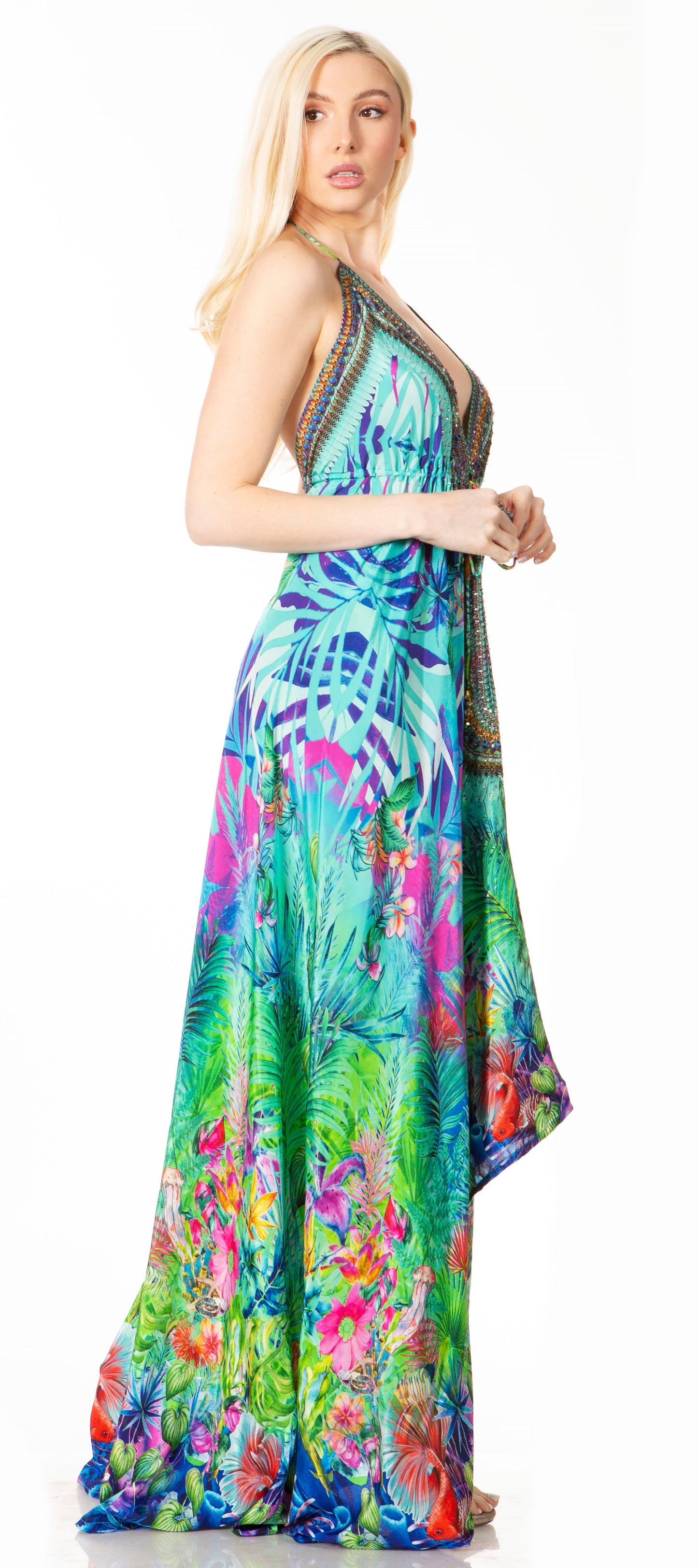 Sakkas Lizi 2 Women's High-Low Halter Maxi Dress for Beach and Vacation Parties - Concordia Style Boutique