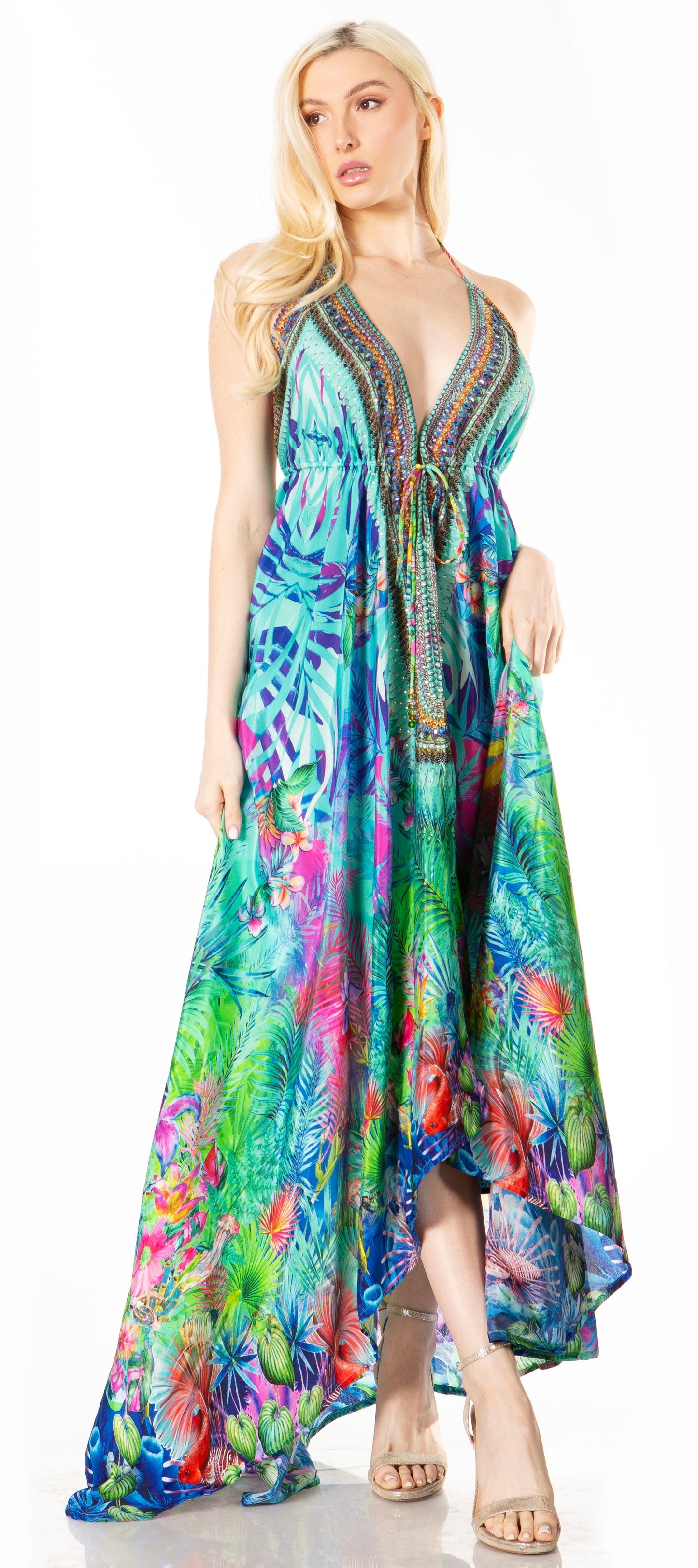 Sakkas Lizi 2 Women's High-Low Halter Maxi Dress for Beach and Vacation Parties - Concordia Style Boutique