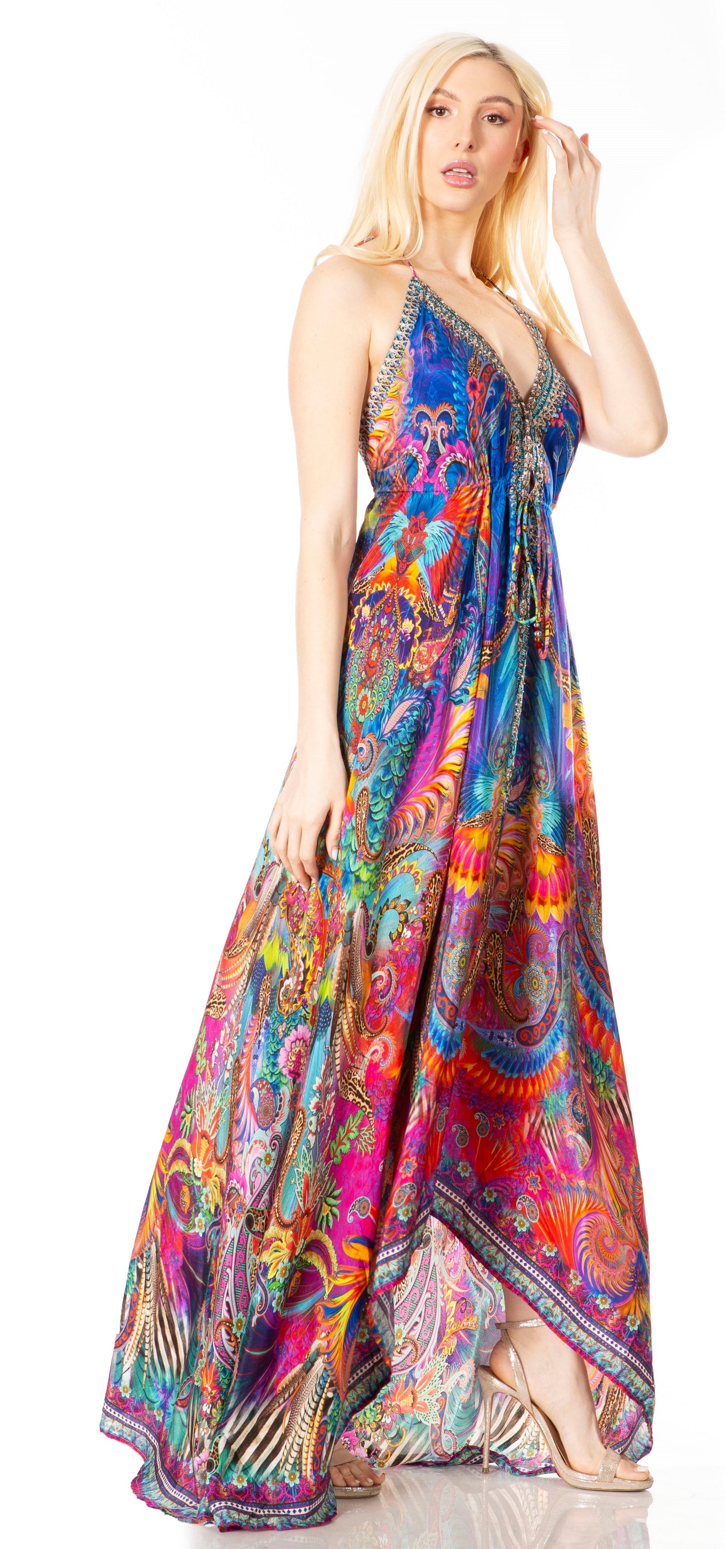 Sakkas Lizi 2 Women's High-Low Halter Maxi Dress for Beach and Vacation Parties - Concordia Style Boutique