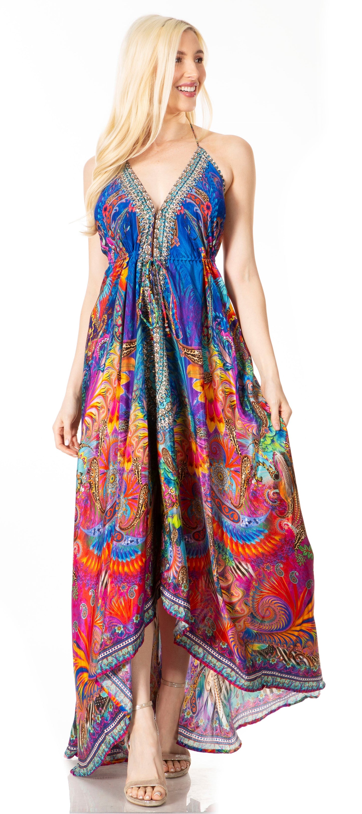 Sakkas Lizi 2 Women's High-Low Halter Maxi Dress for Beach and Vacation Parties - Concordia Style Boutique