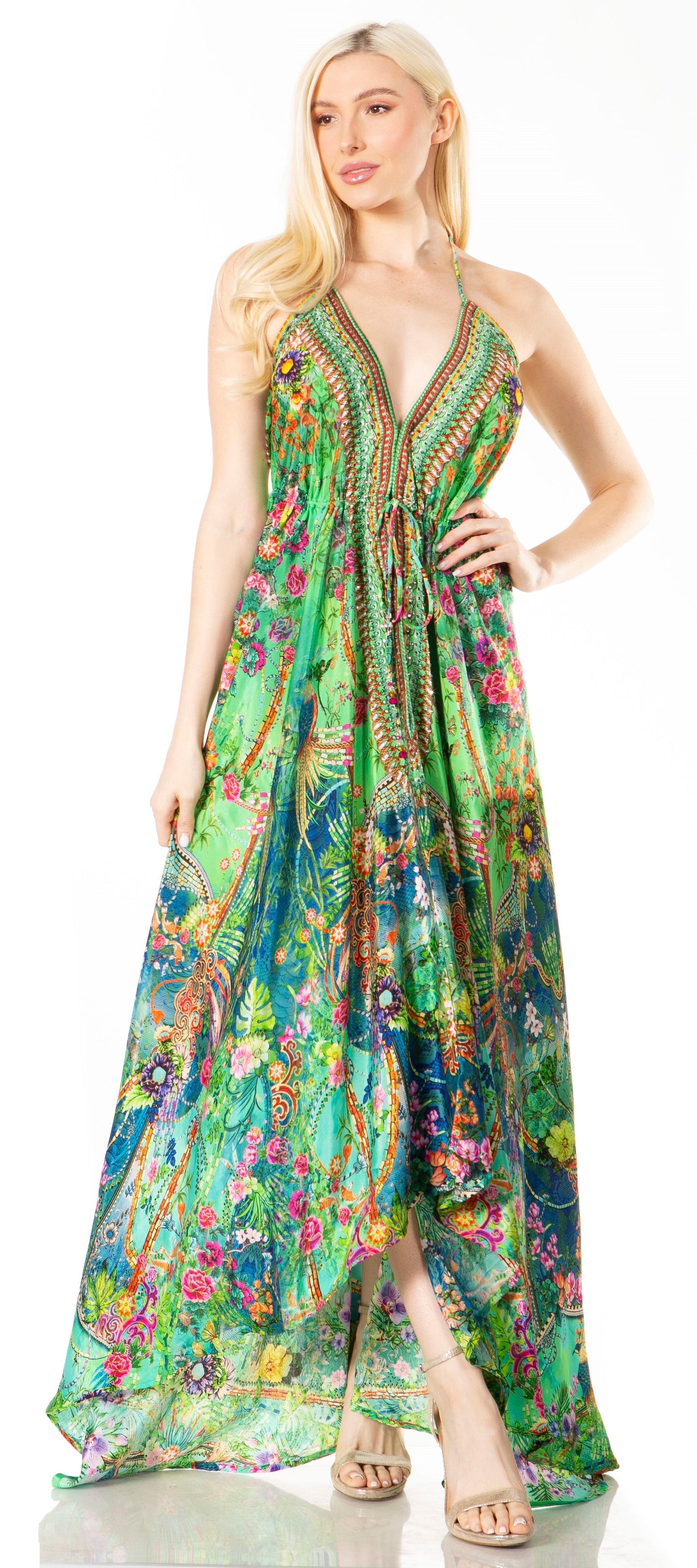 Sakkas Lizi 2 Women's High-Low Halter Maxi Dress for Beach and Vacation Parties - Concordia Style Boutique