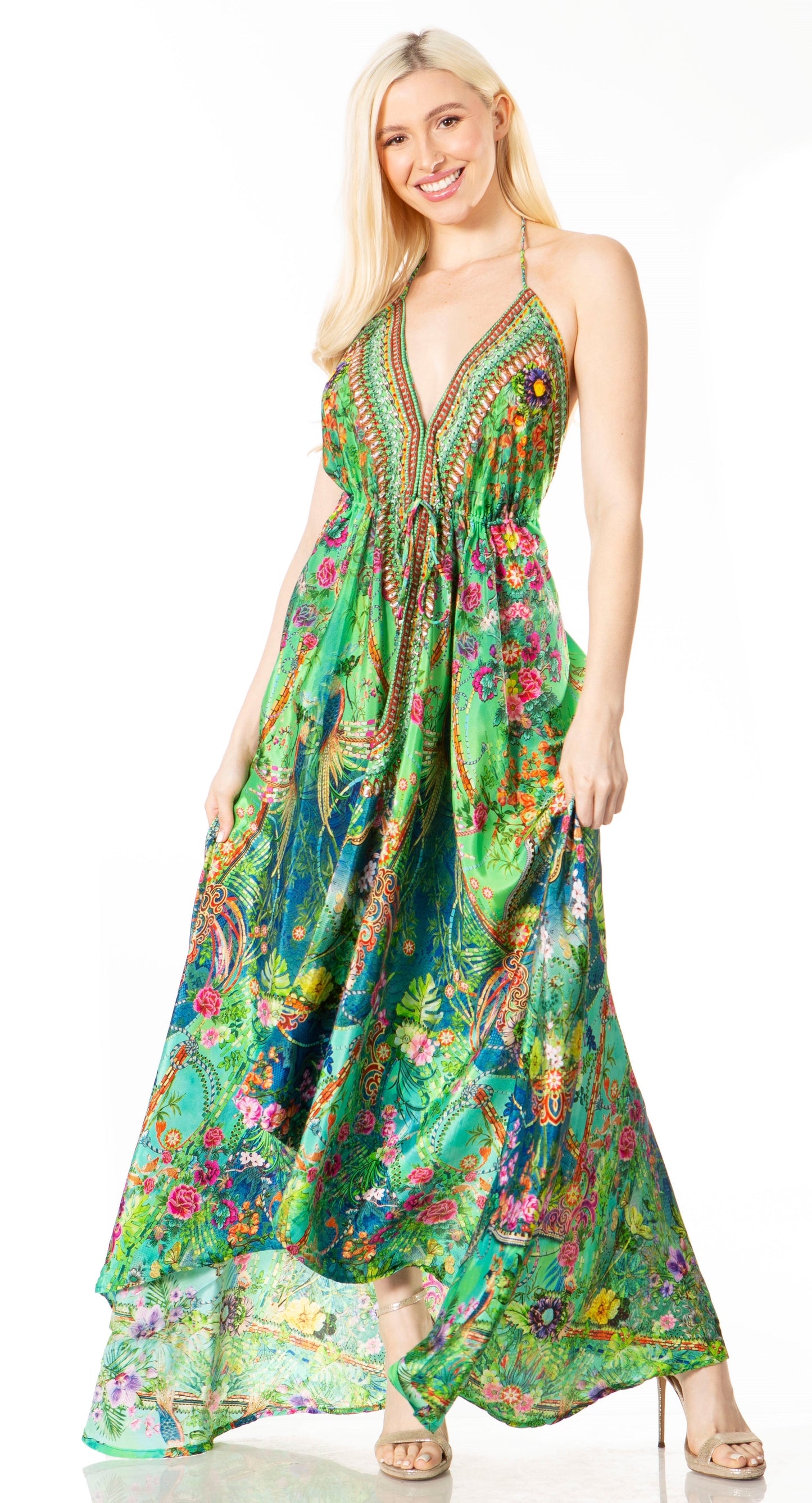 Sakkas Lizi 2 Women's High-Low Halter Maxi Dress for Beach and Vacation Parties - Concordia Style Boutique