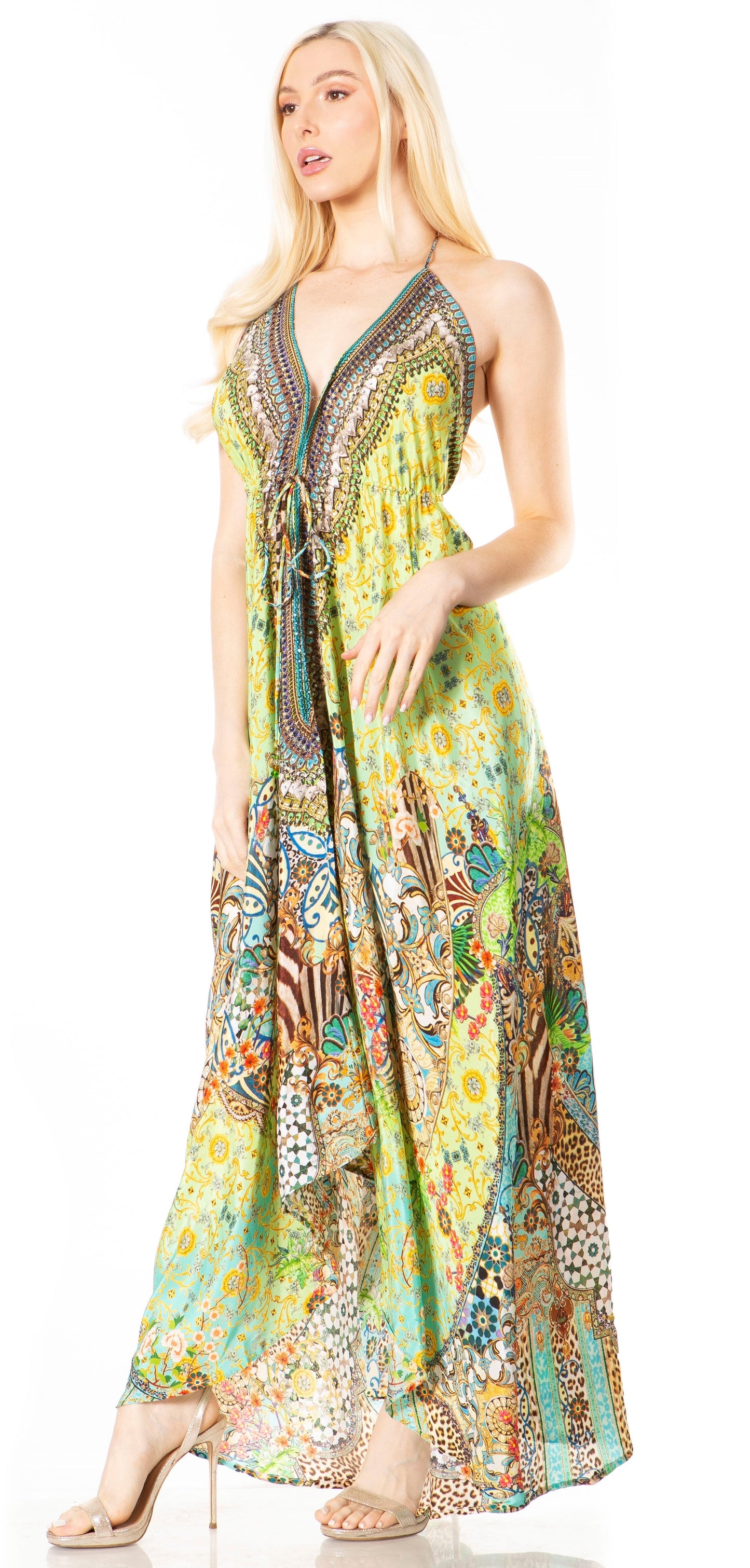 Sakkas Lizi 2 Women's High-Low Halter Maxi Dress for Beach and Vacation Parties - Concordia Style Boutique