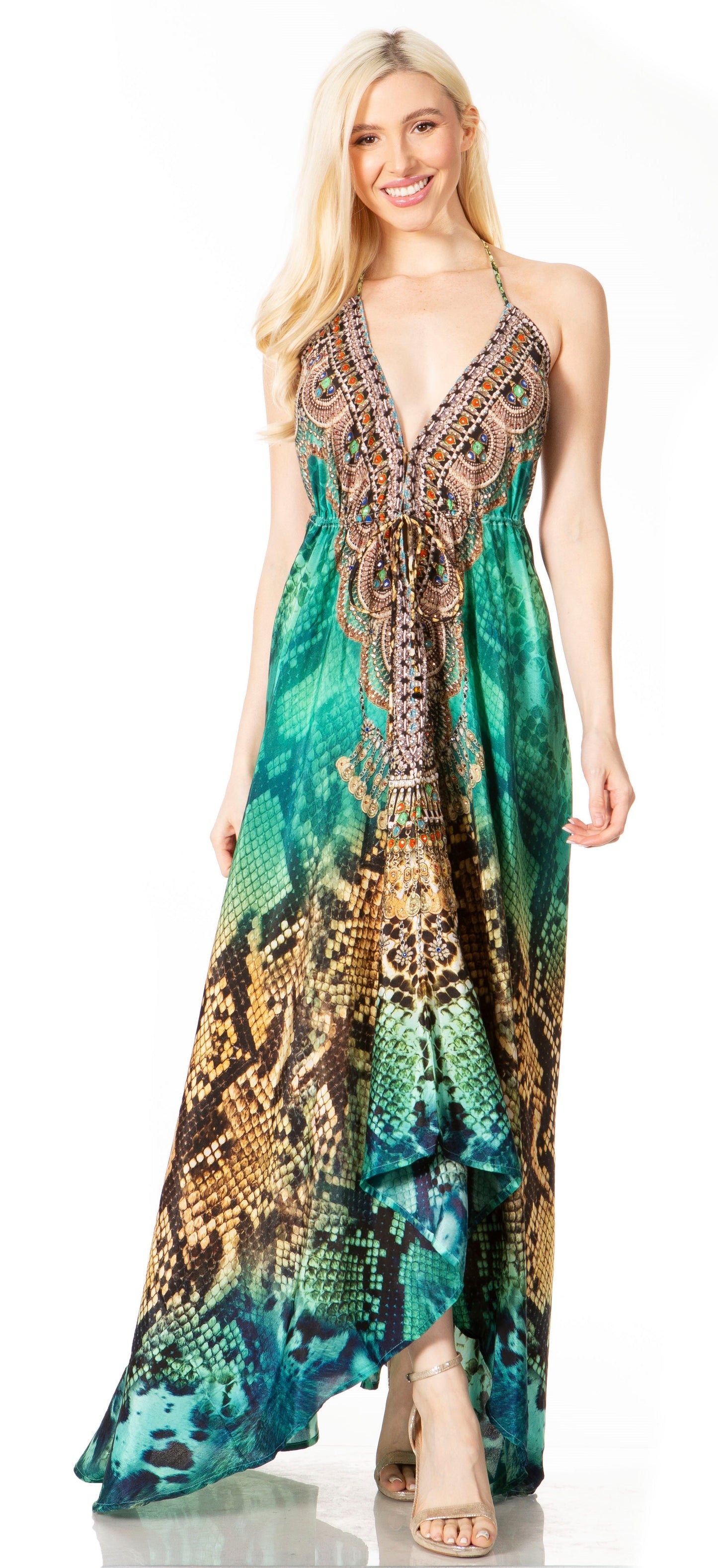 Sakkas Lizi 2 Women's High-Low Halter Maxi Dress for Beach and Vacation Parties - Concordia Style Boutique