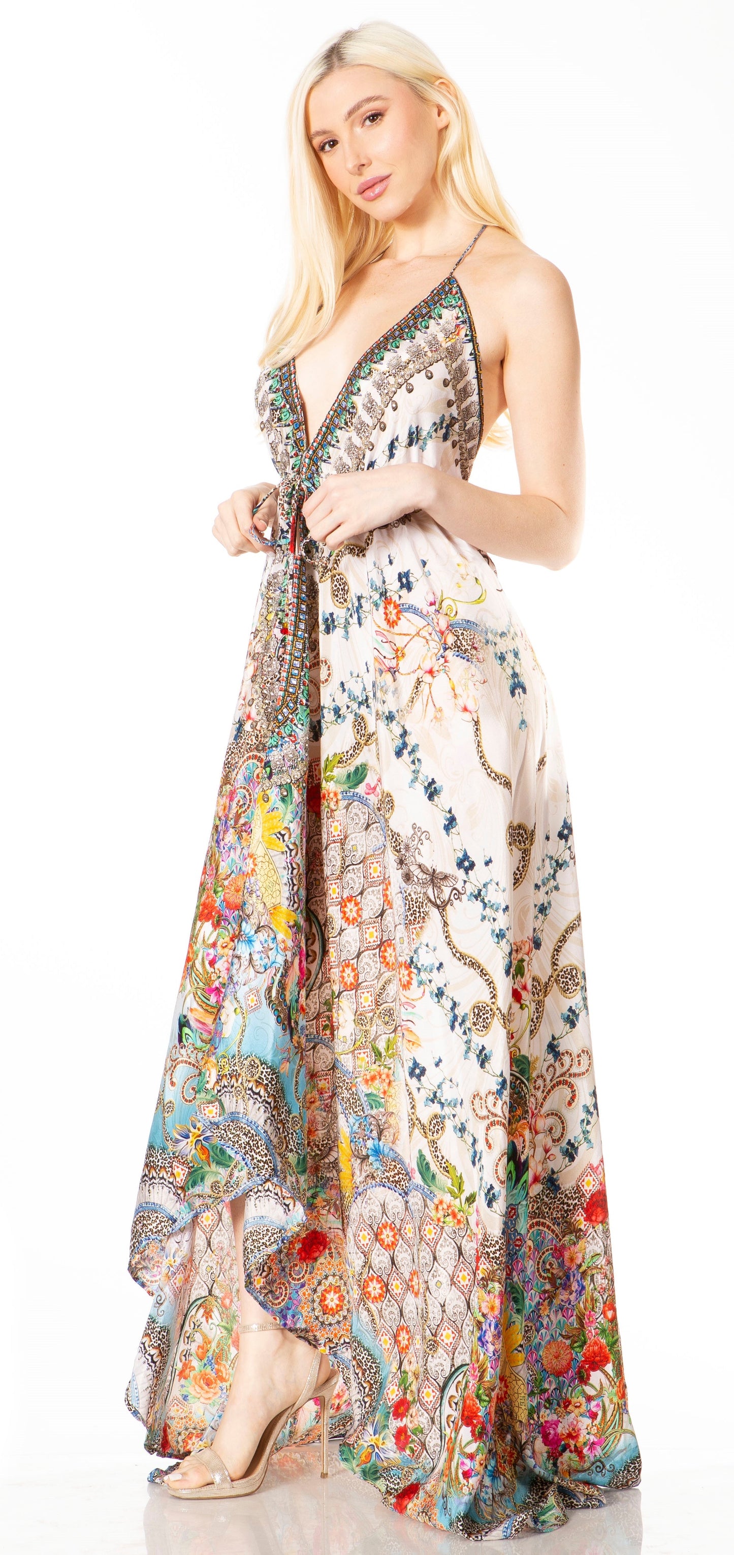 Sakkas Lizi 2 Women's High-Low Halter Maxi Dress for Beach and Vacation Parties - Concordia Style Boutique