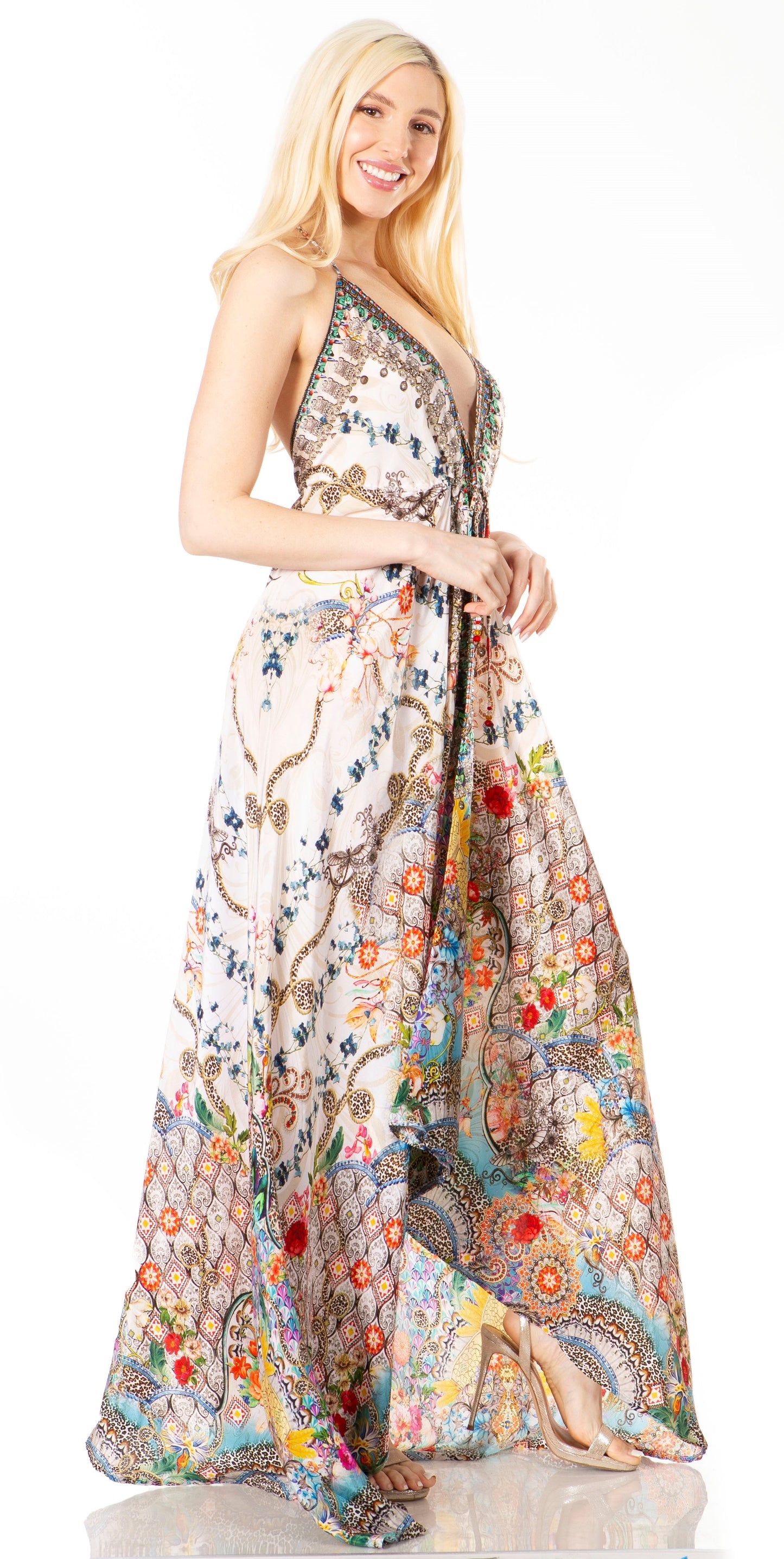 Sakkas Lizi 2 Women's High-Low Halter Maxi Dress for Beach and Vacation Parties - Concordia Style Boutique