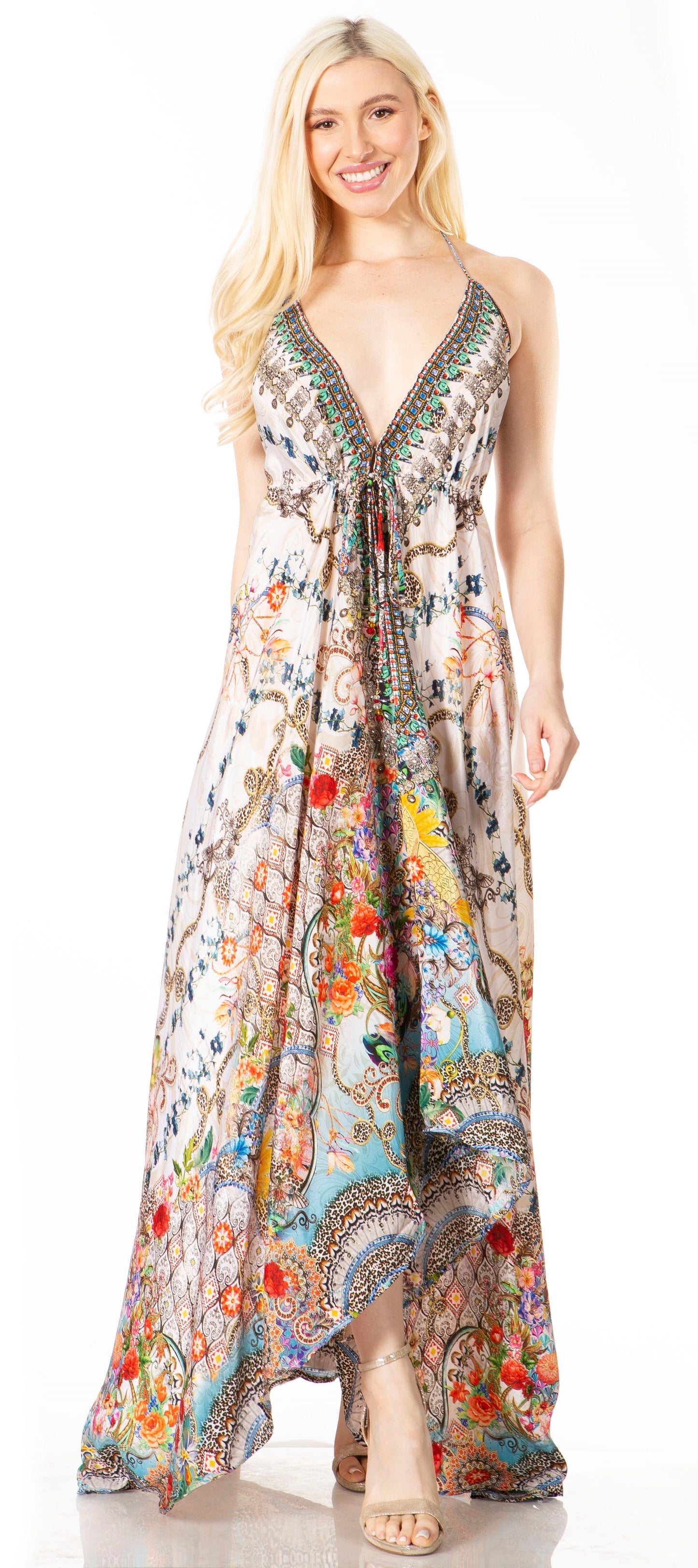 Sakkas Lizi 2 Women's High-Low Halter Maxi Dress for Beach and Vacation Parties - Concordia Style Boutique
